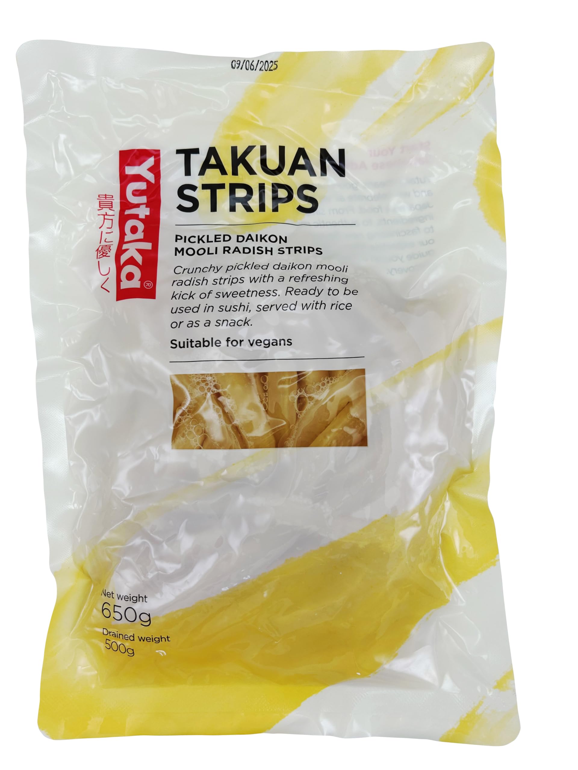 Yutaka Takuan Salted Radish Strips No Colour - Traditional Japanese Pickle | 650g