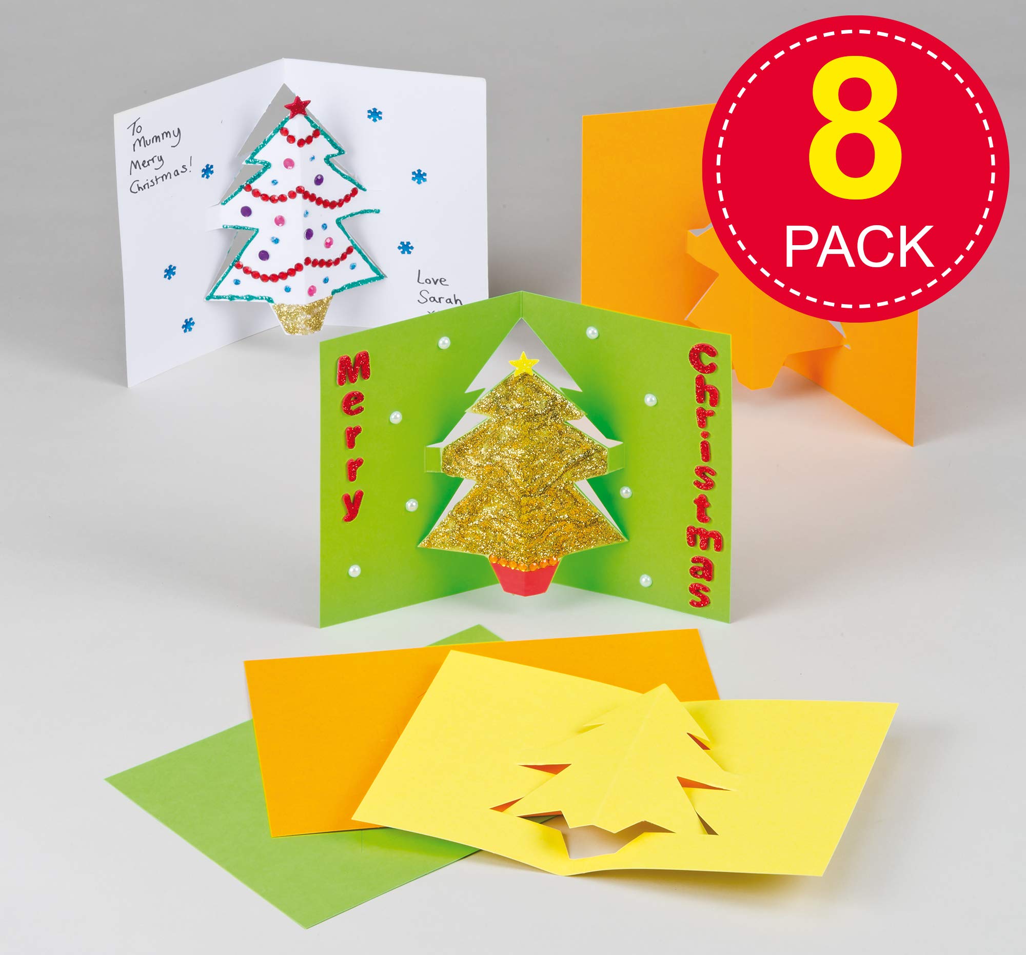 Baker Ross G793 Christmas Tree Pop Out Cards - Craft Kit for Kids 5