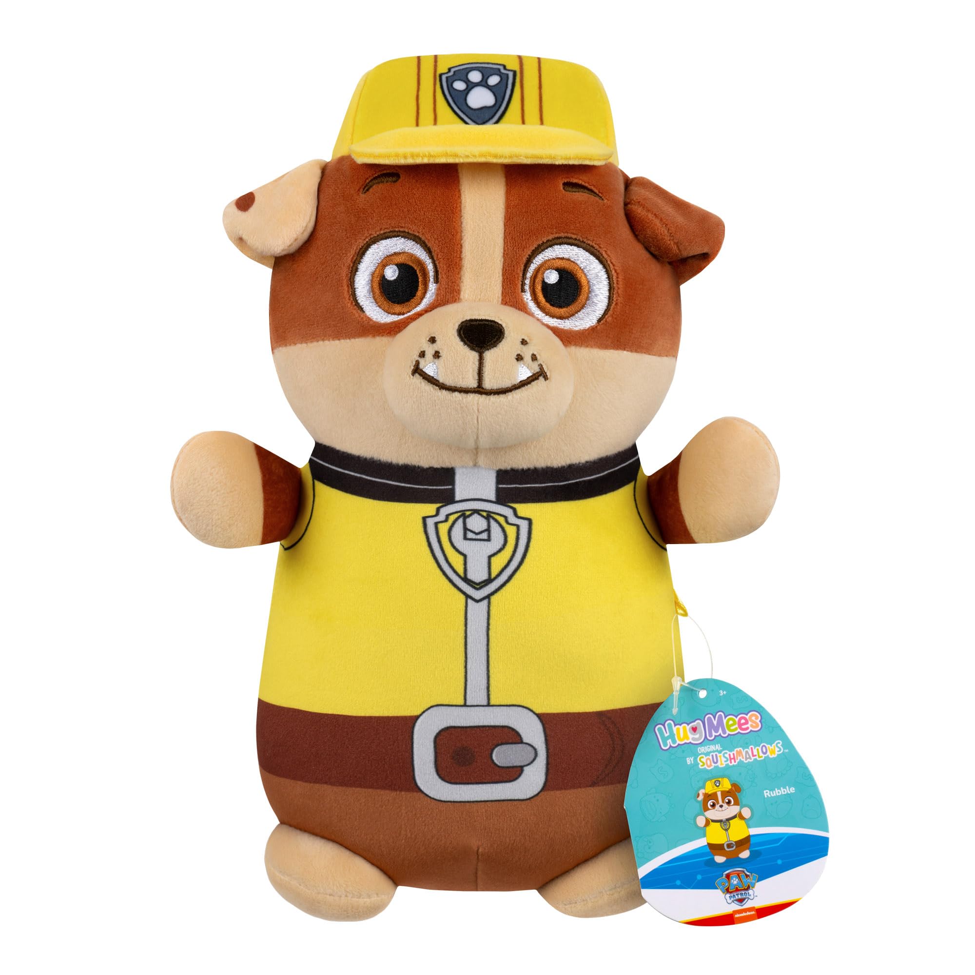 Squishmallows Paw Patrol 10-Inch Rubble HugMees Plush - Super Soft Cuddly Toy 9