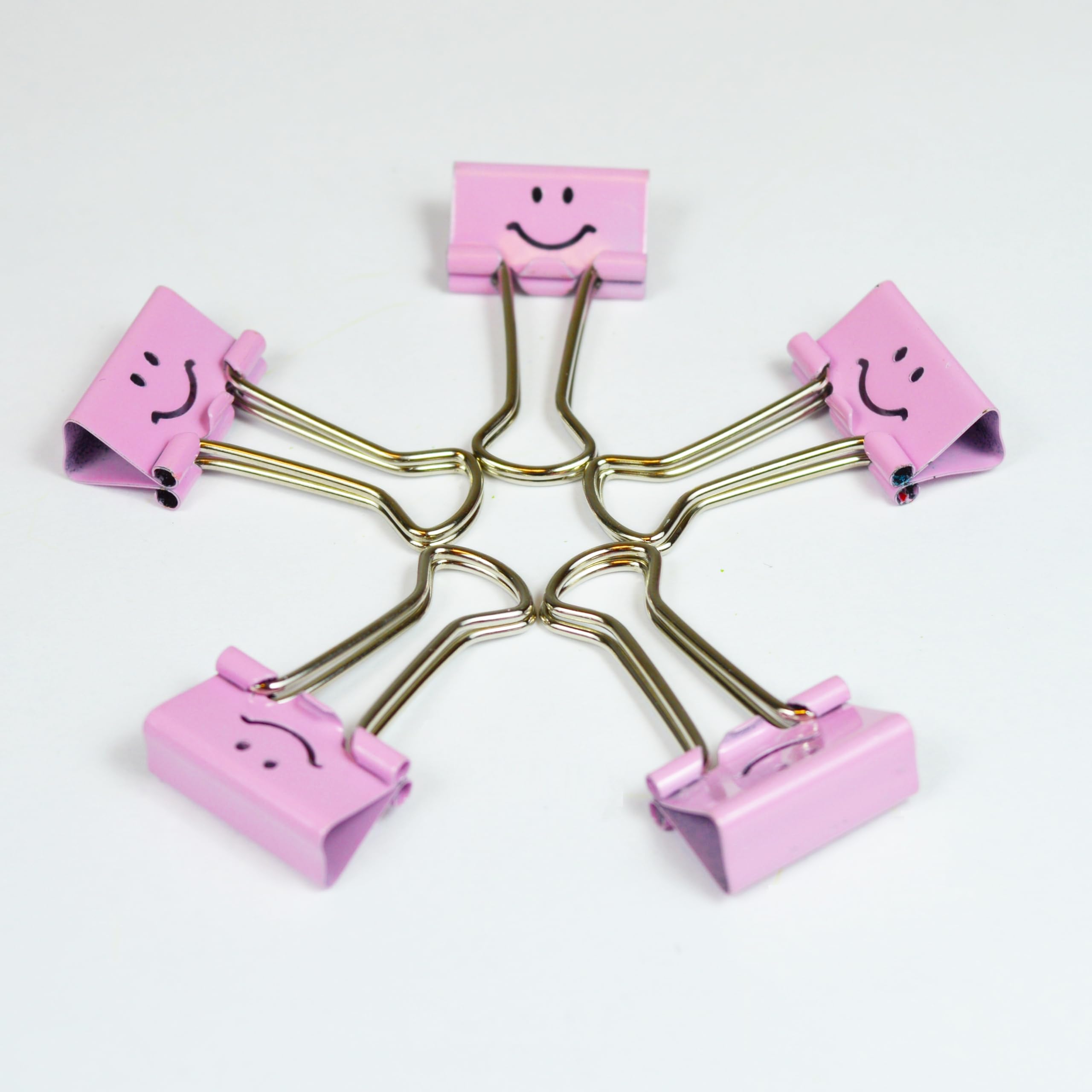 RAPESCO Fold-Back Binder Clips - 1-1/4-Inch, Assorted Emojis, Candy Pink, Box of 20 6