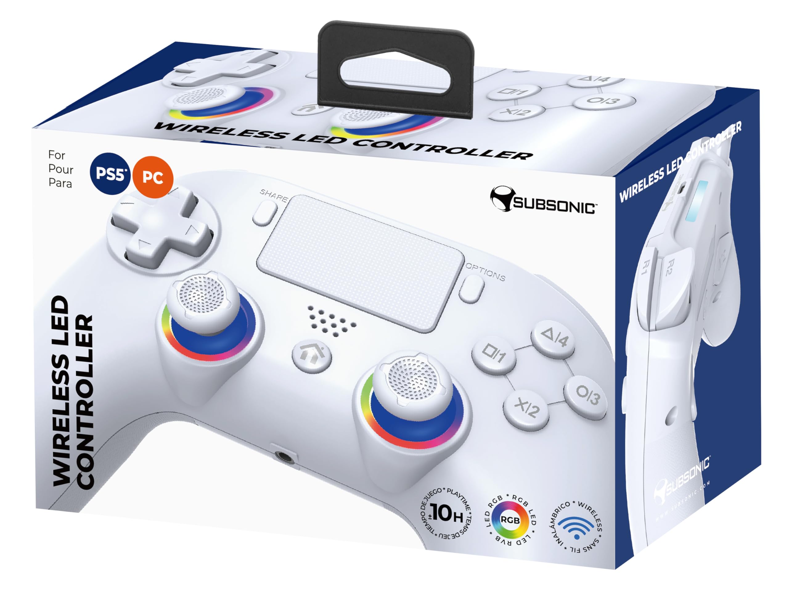 Subsonic – Wireless PS5/PC Controller with Programmable Paddles, RGB LEDs & Turbo Function