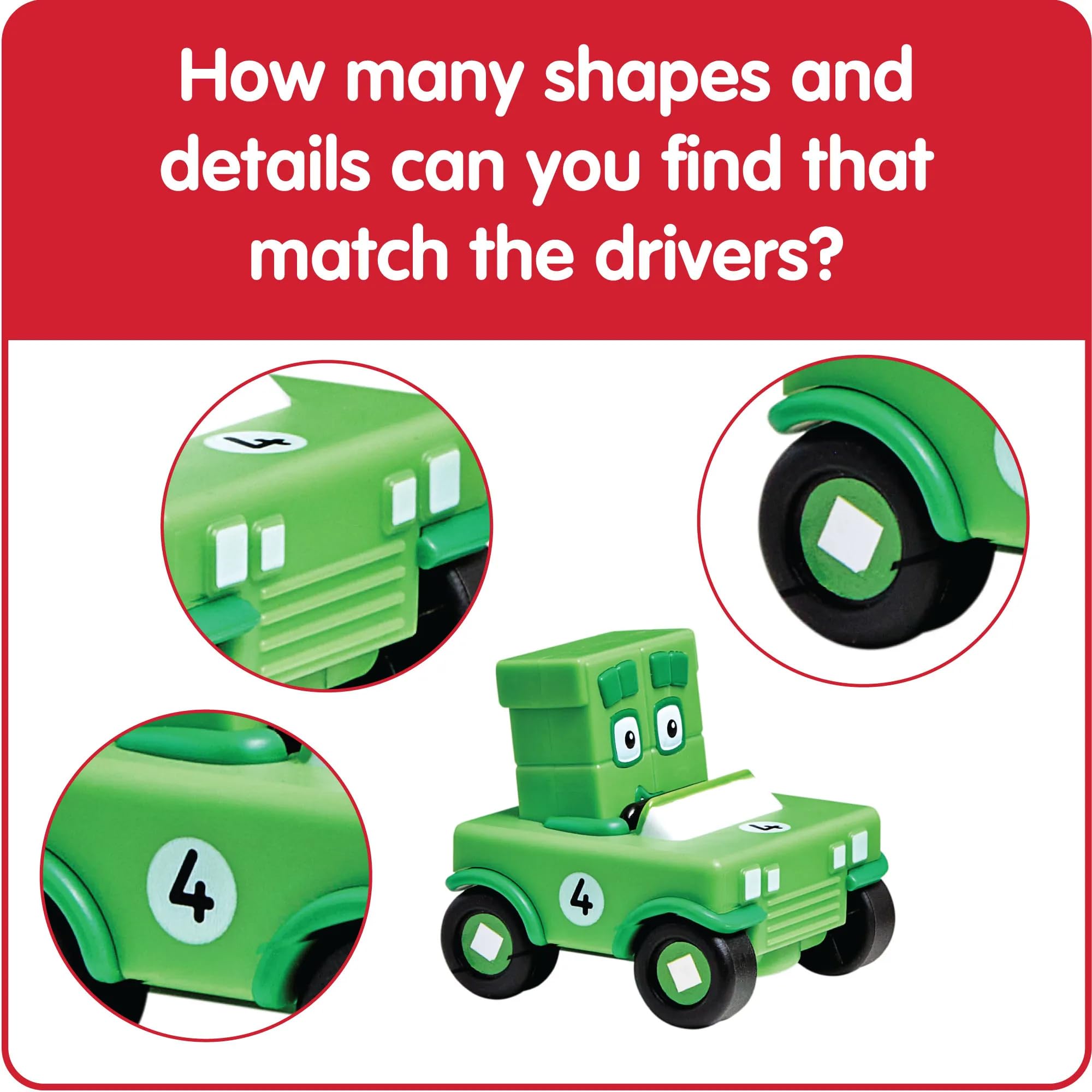 Learning Resources Numberblocks Mini Vehicles Set - 5 Car Pack with Rolling Wheels 14