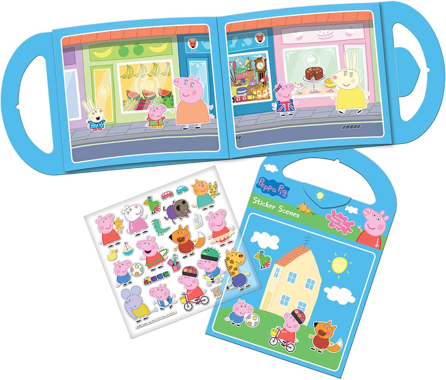 Paper Projects Peppa Pig Sticker Scene Activity Set - Reusable Foil Stickers with 6 Scenes