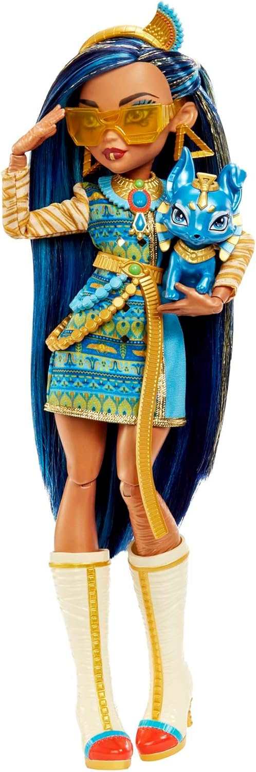 Monster High Cleo De Nile Doll with Pet Tut and Accessories - Posable Fashion Doll for Kids 4+ 3
