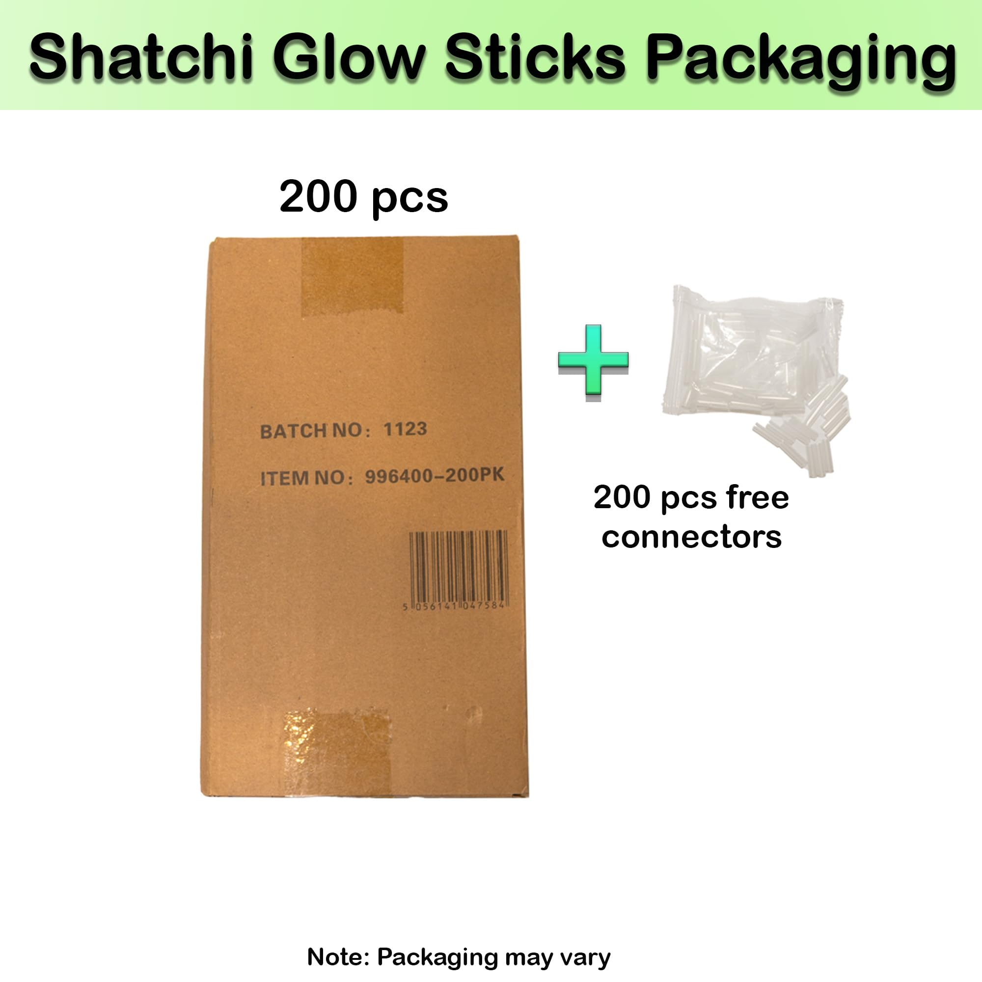 SHATCHI 200Pcs Glow Sticks with Connectors 8" Neon Party Kit for Bracelets, Necklaces, Rings – Halloween, Rave, Birthday, Camping 13