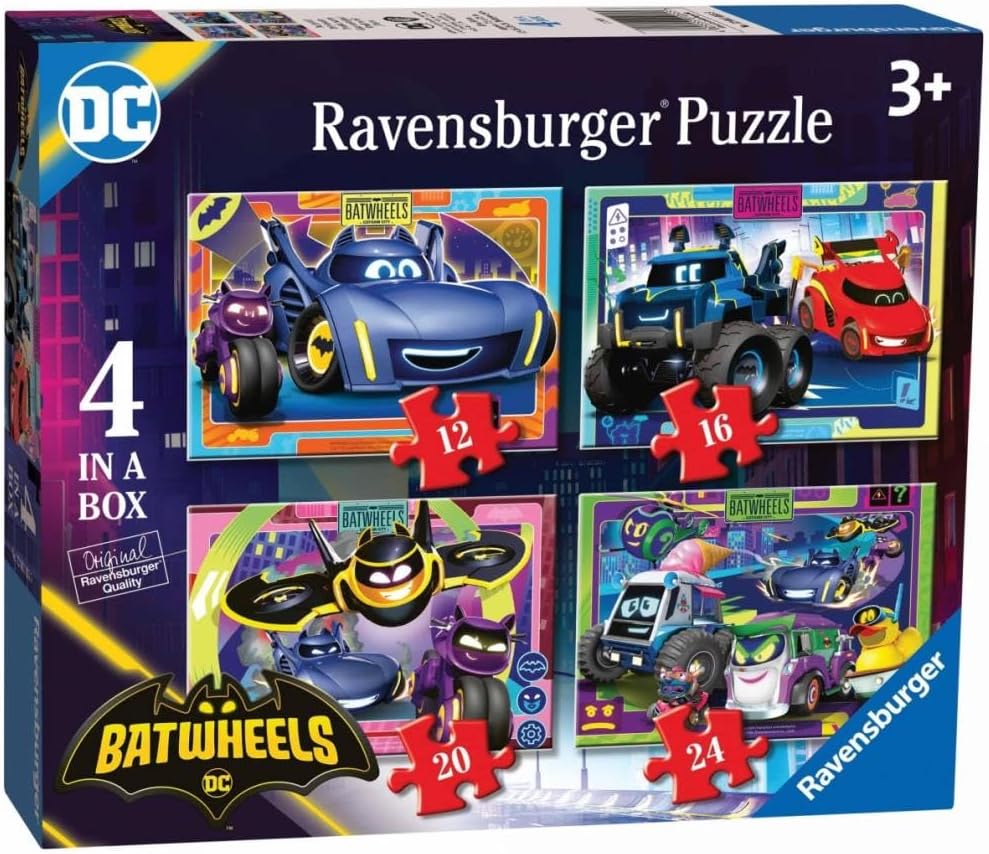 Ravensburger Batman Batwheels 4-in-1 Jigsaw Puzzle Set for Kids Ages 3 and Up