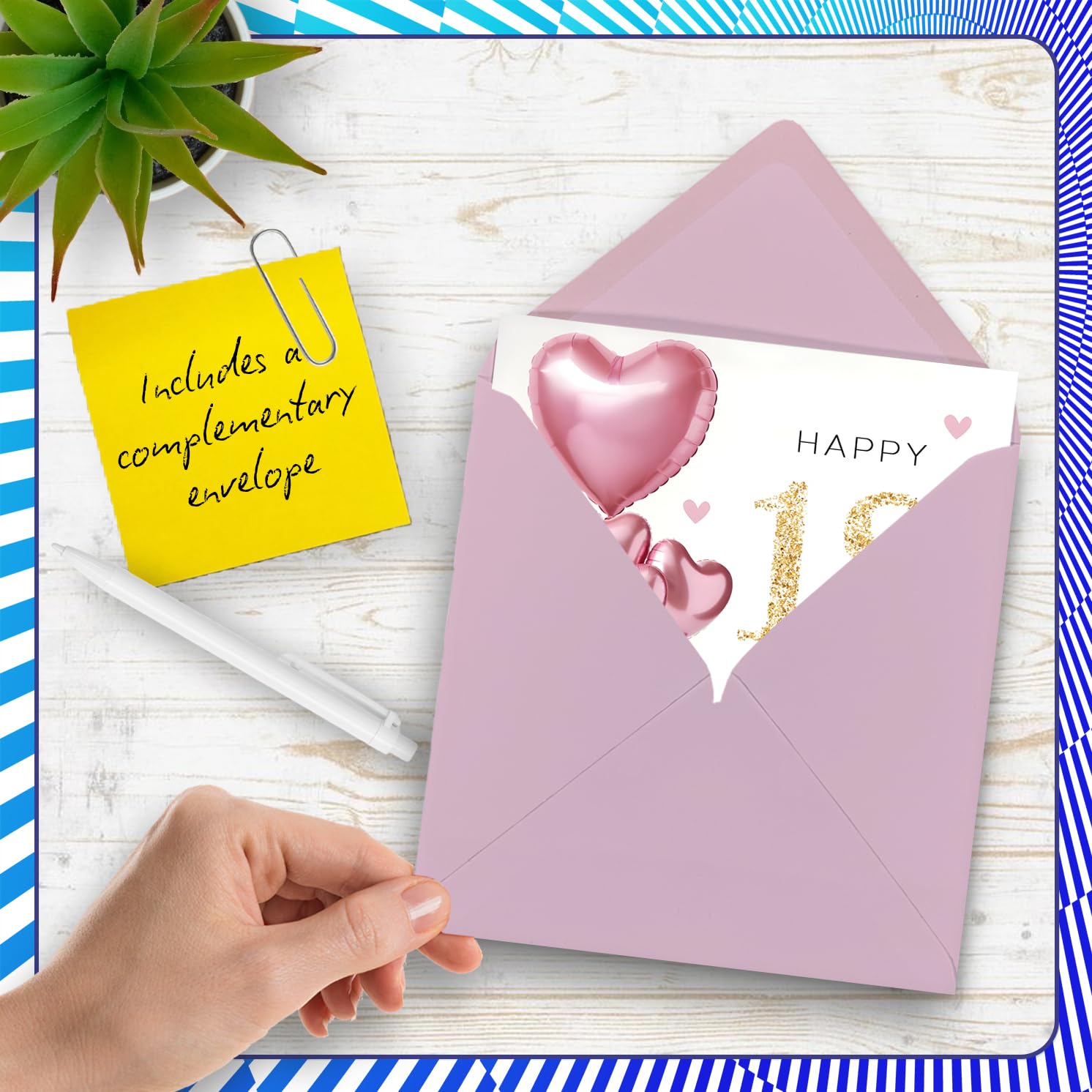 Stuff4 18th Birthday Card for Women - Pink Glitter Balloons | 145mm Square | Blank Inside 5