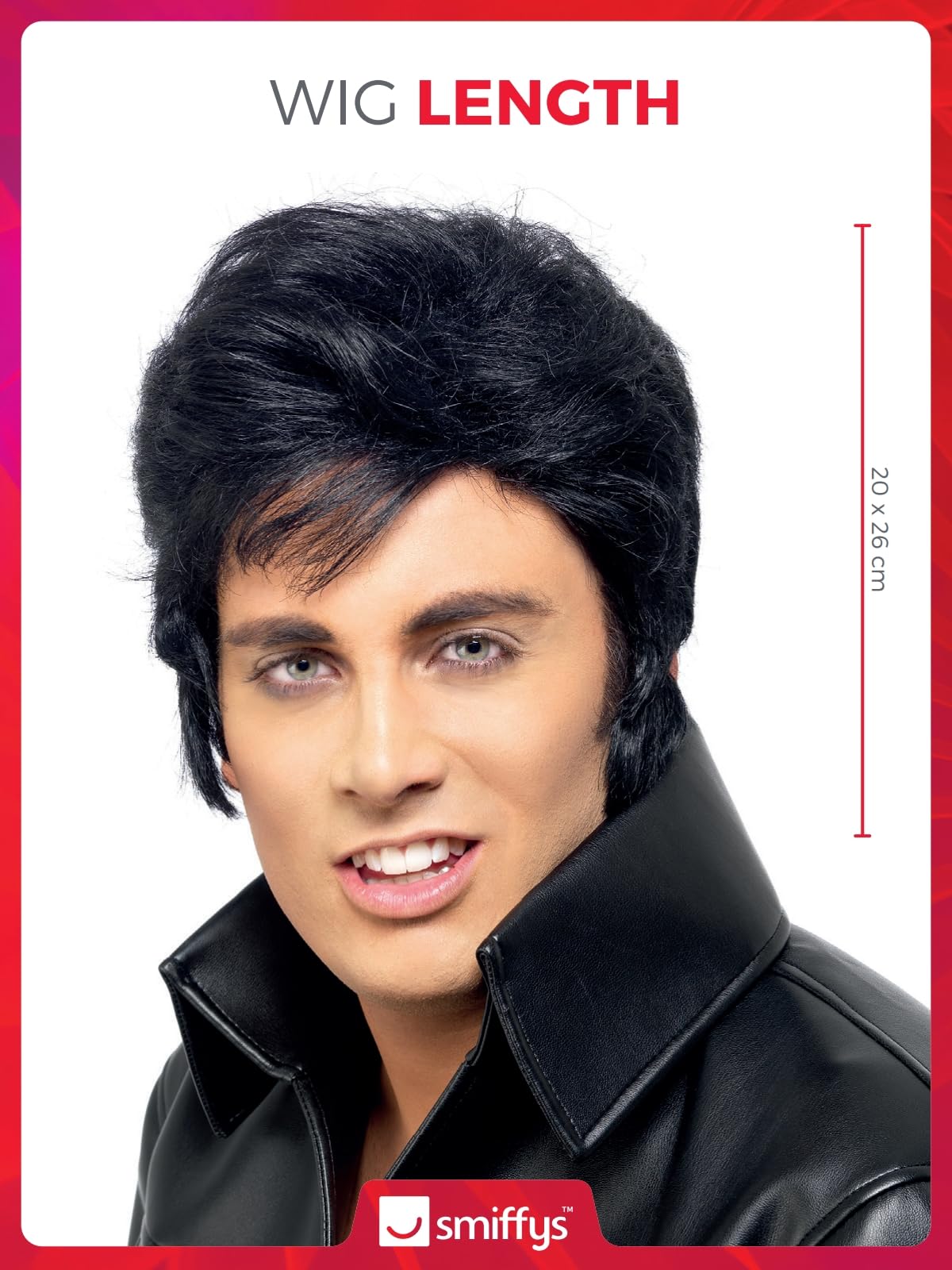 Smiffys Elvis Wig - Black | Kanekalon Material | One Size 5