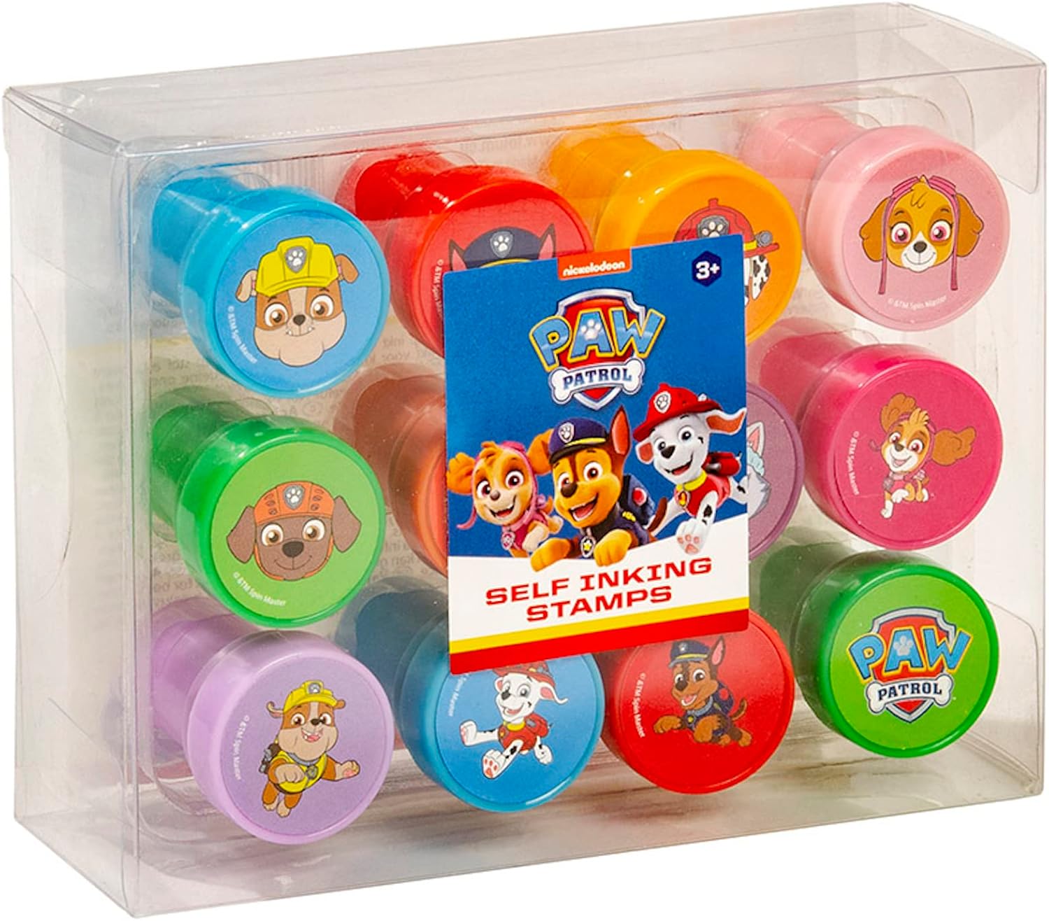 Paw Patrol Stamp Set - Self-Inking Stamps with Chase, Marshall, Skye, Rubble, Zuma Motifs