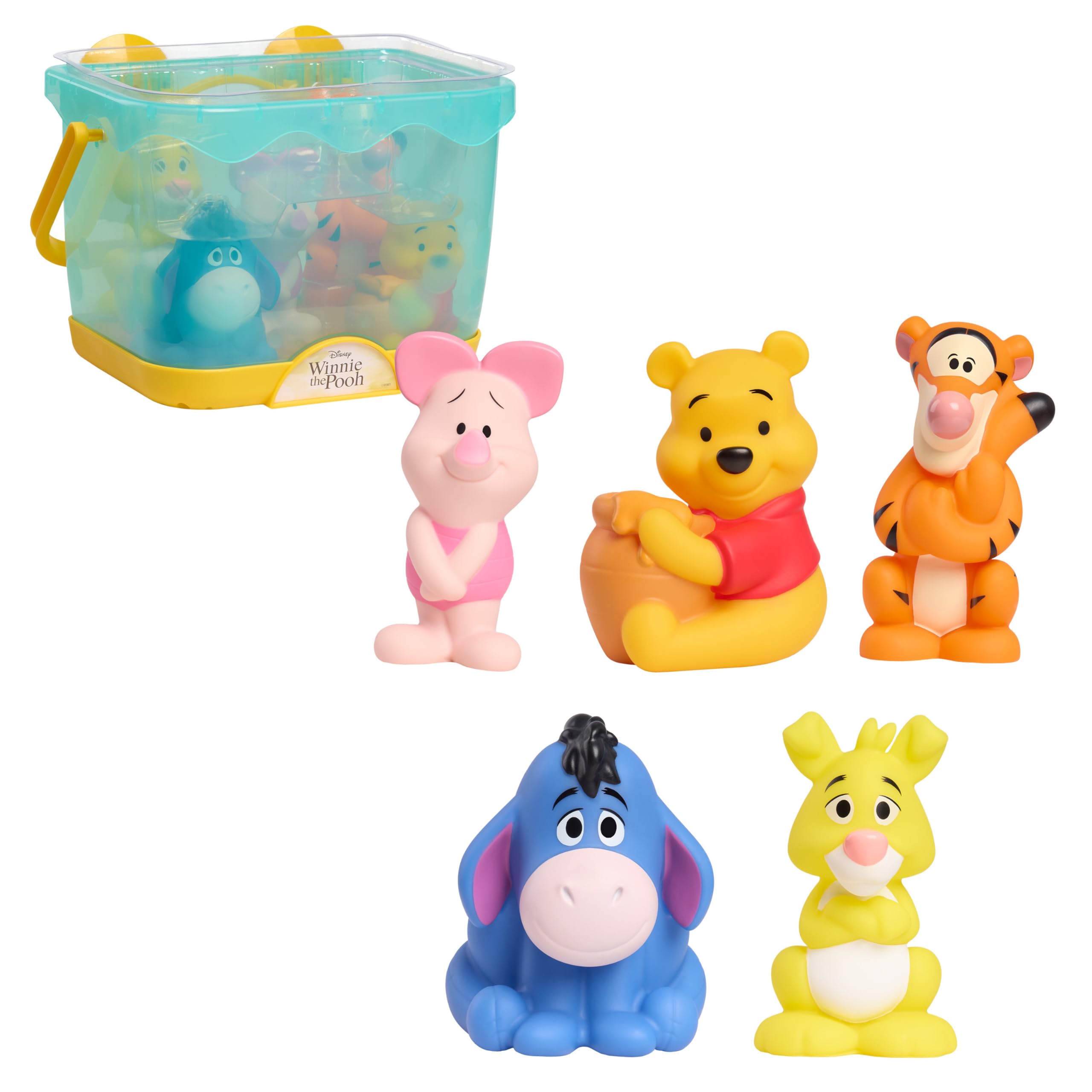 Disney Winnie the Pooh Bath Caddy - 5 Figures, Storage, Wall Mountable | Ages 3+