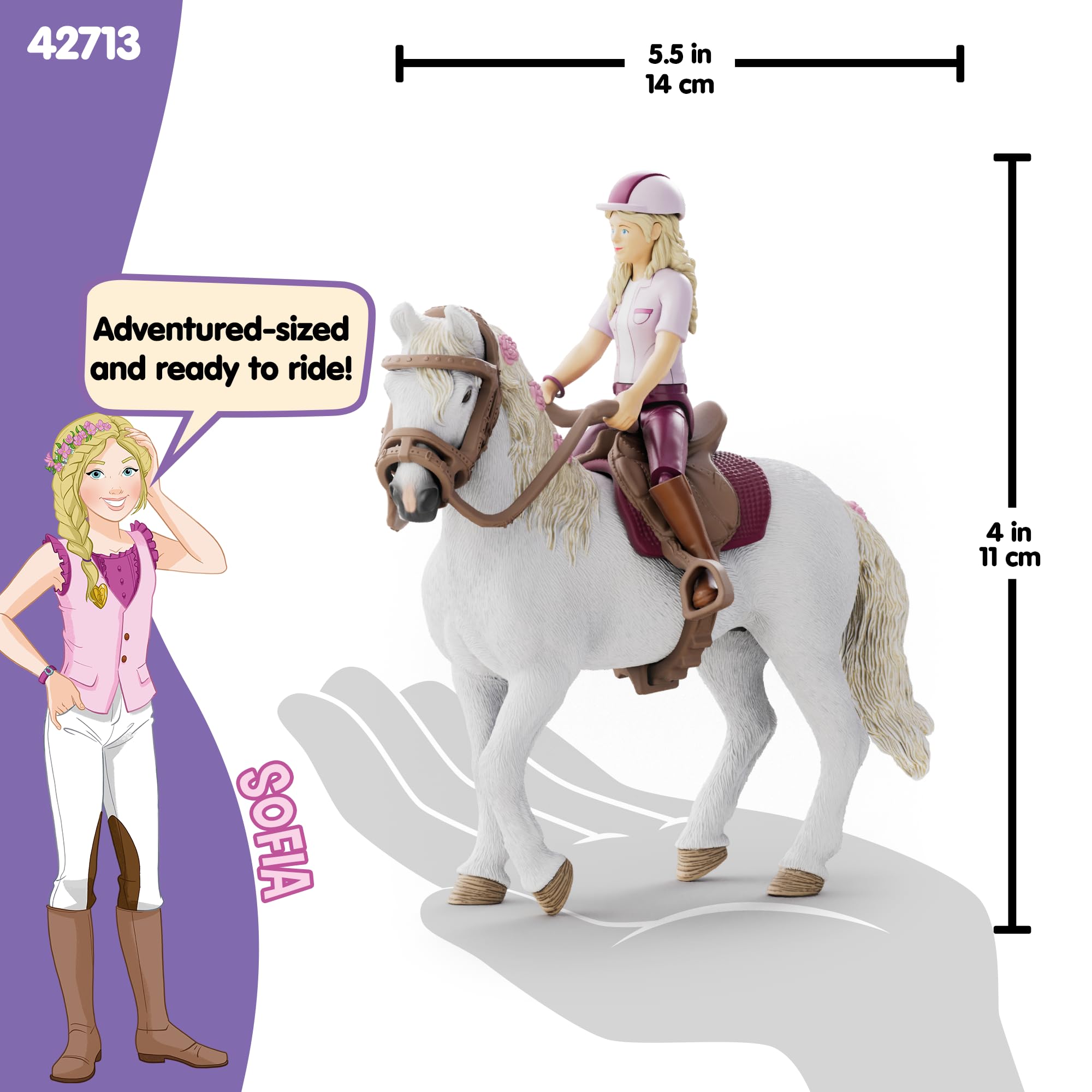 Schleich Horse Club - Sofia & Blossom Movable Figure with Horse Accessories 42713 7