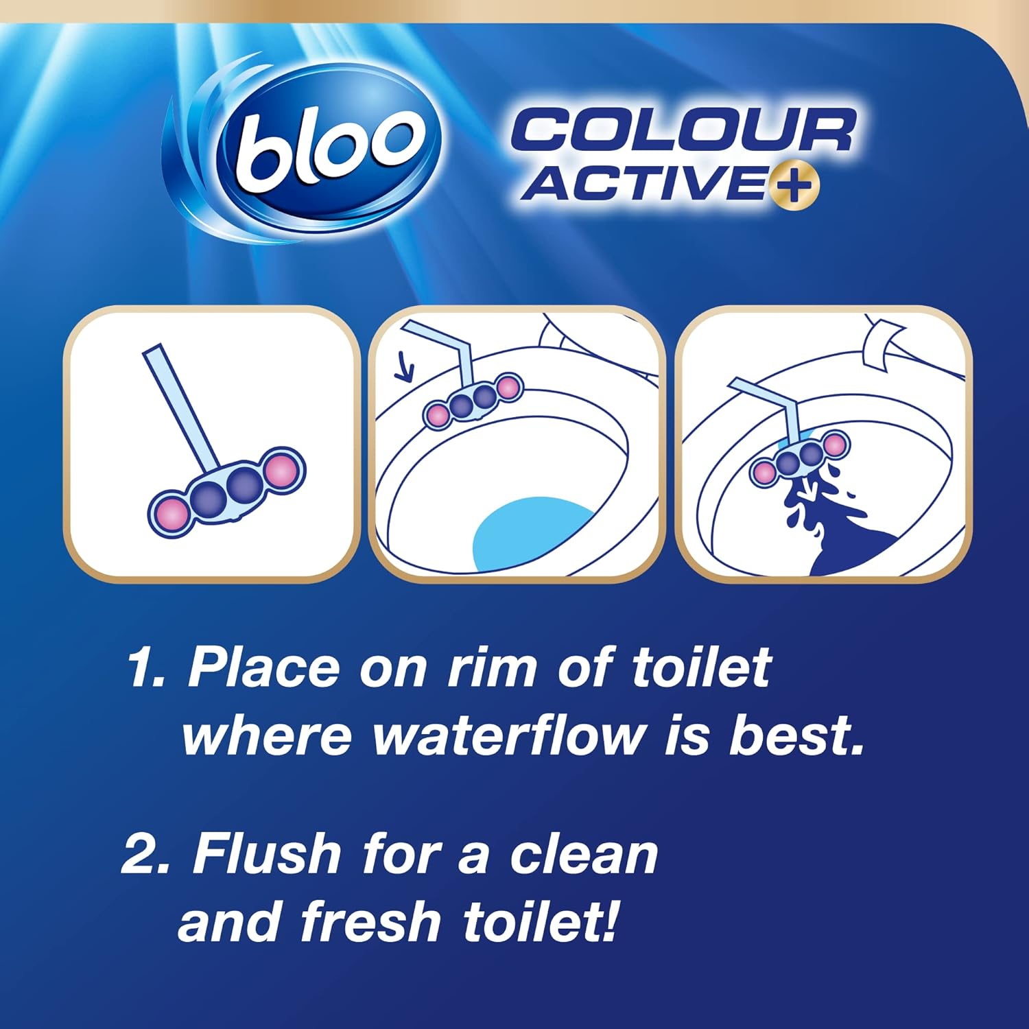 Bloo - Colour Active Toilet Rim Block Fresh Flowers with Anti-Limescale & Cleaning Foam
