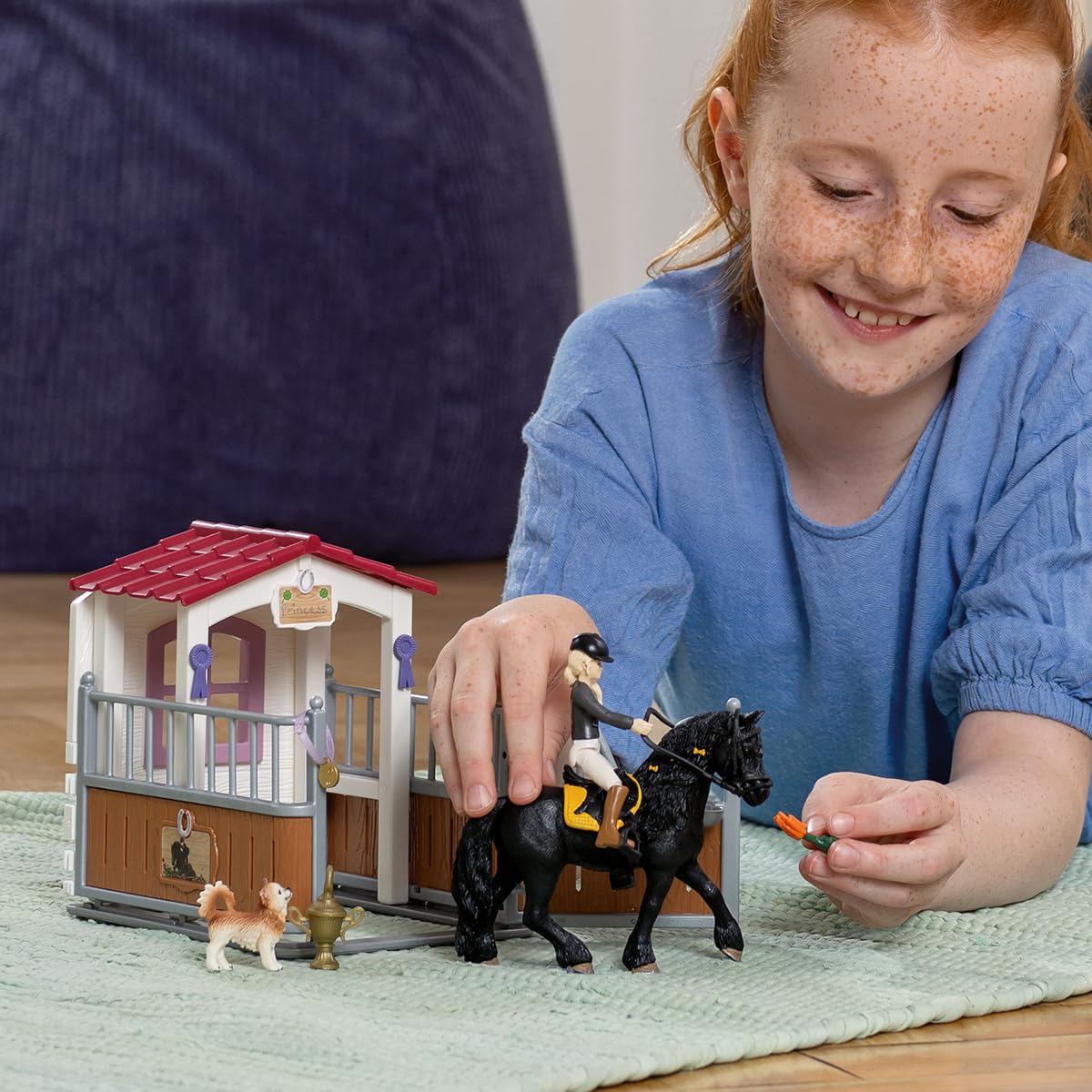 Schleich Horse Stall with Tori and Princess Playset | Ages 3+ | Model 42437