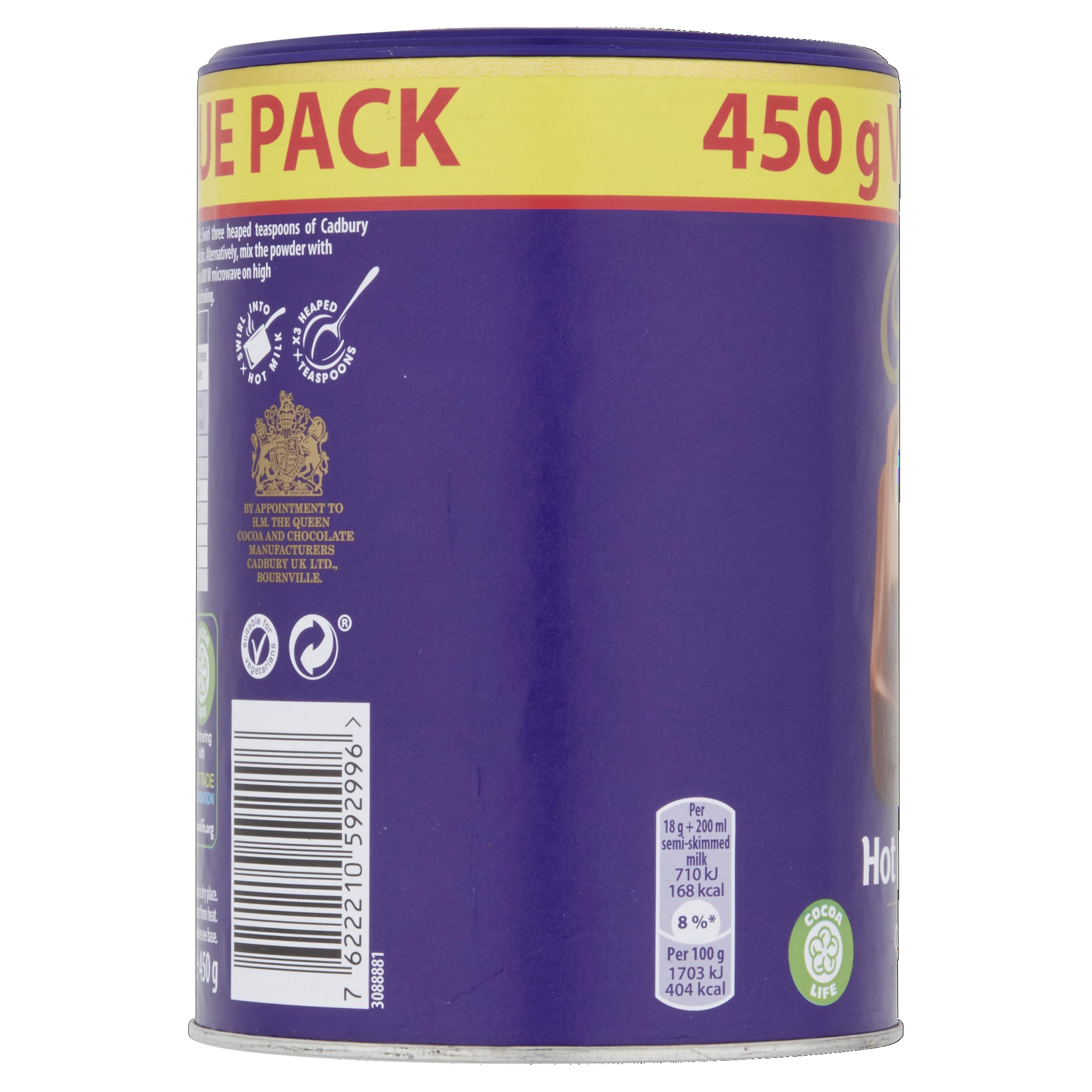 Cadbury - The Original Hot Chocolate Irresistibly Smooth Value Pack (450g)