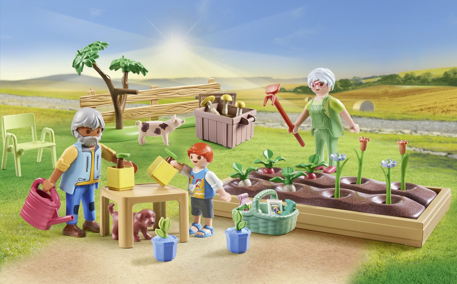 Playmobil 71443 Vegetable Garden with Grandparents - Educational Playset for Kids 4+ 4
