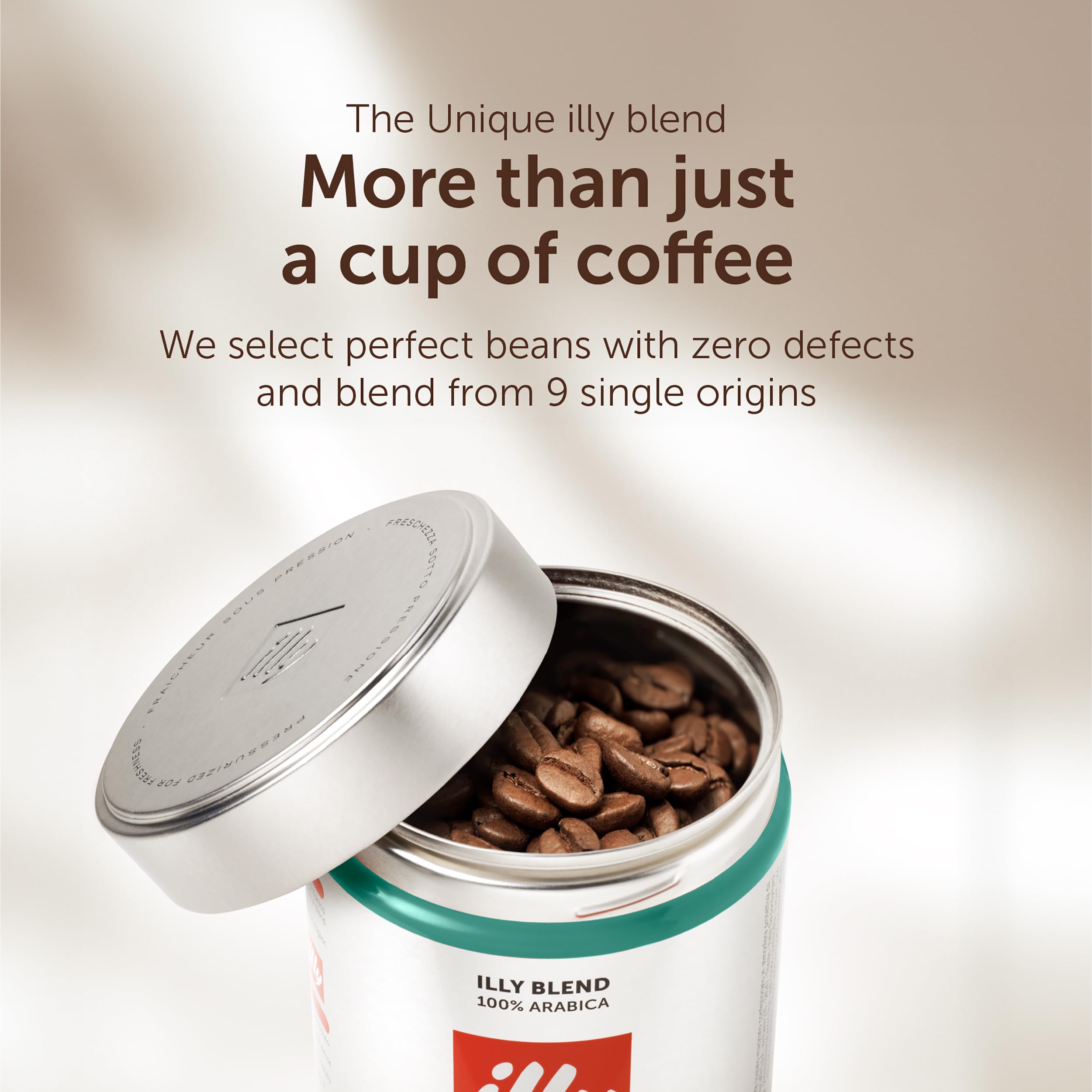 illy Brazil Cerrado Mineiro Single Origin 100% Arabica Coffee Beans - Regenerative Agriculture Certified - 250g Tin