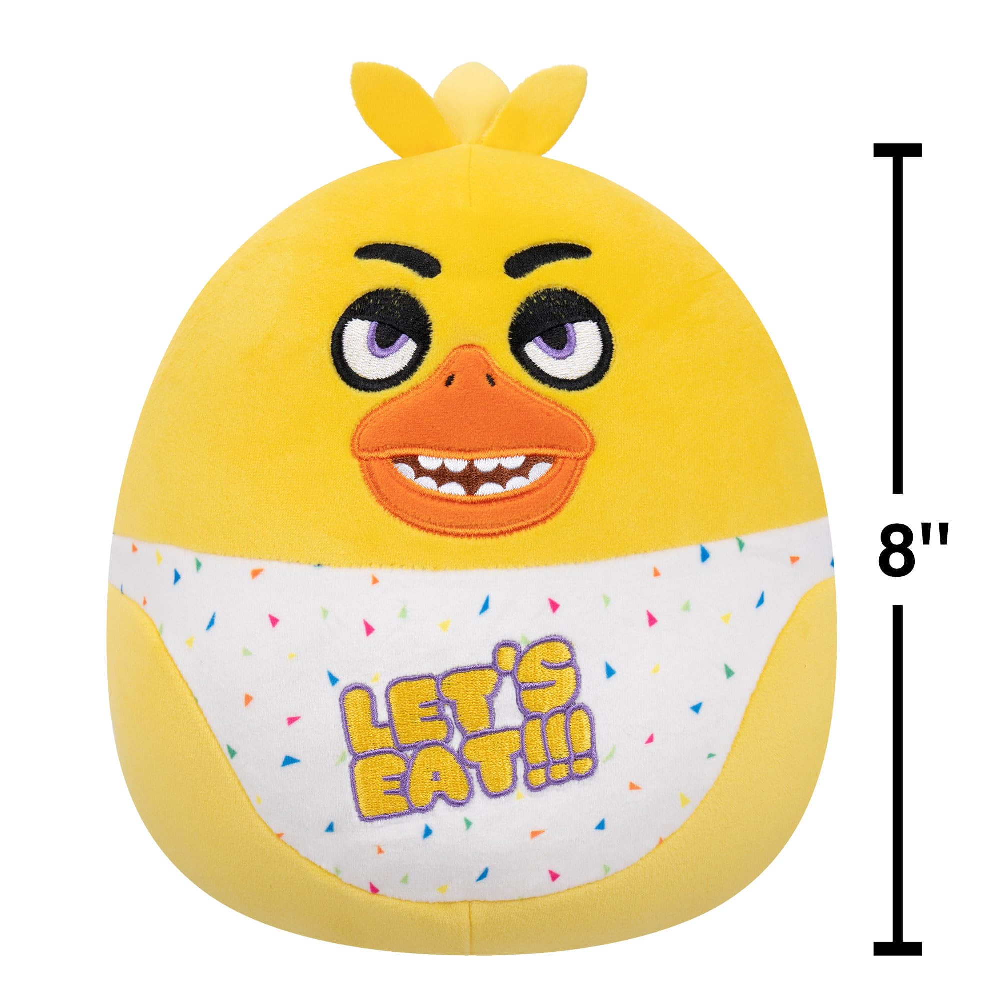 Squishmallows 8-Inch Classic Chica Plush - Five Nights at Freddy’s Licensed Soft Toy for Kids 3+ 4