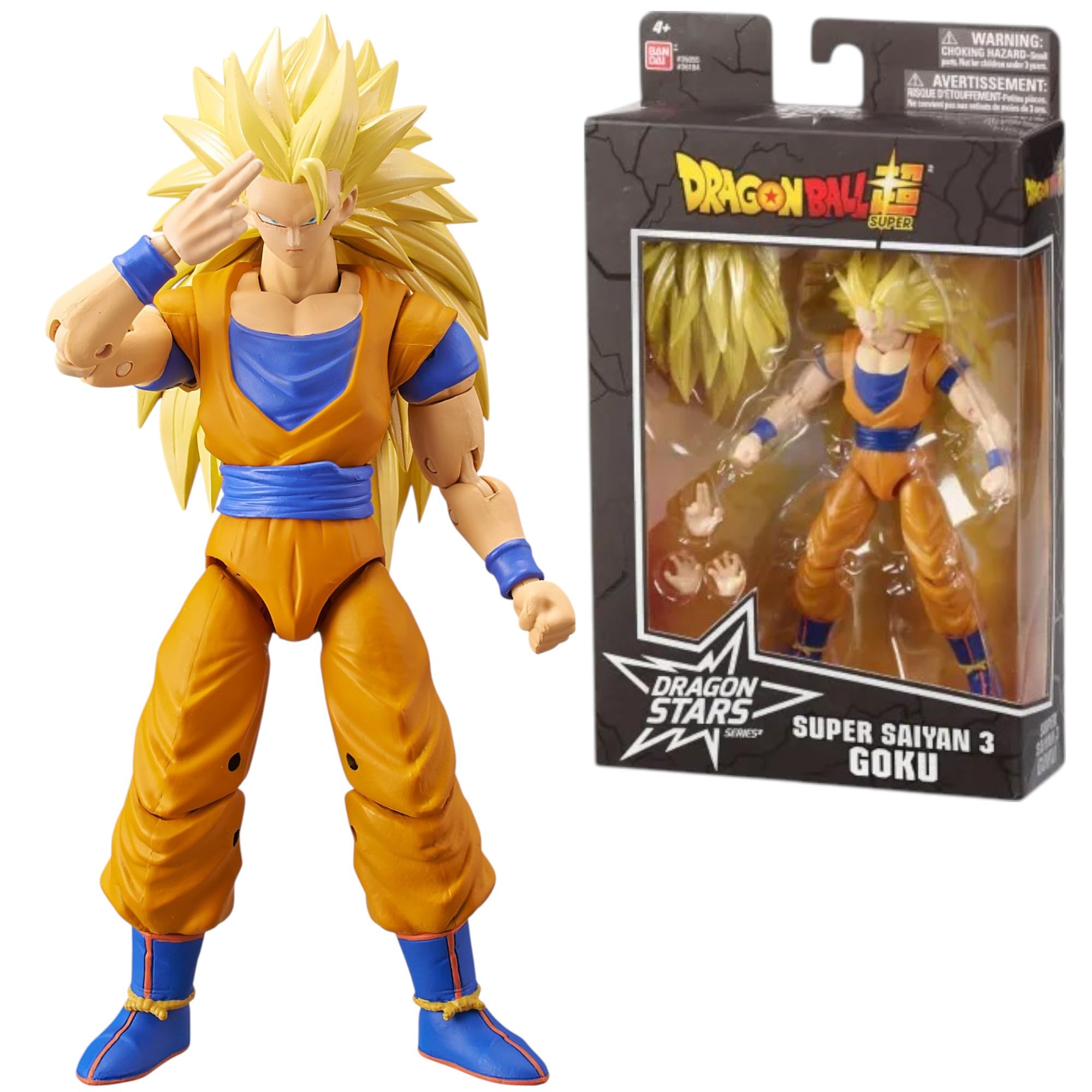 BANDAI Dragon Stars Super Saiyan 3 Goku Action Figure - 17cm Articulated Figure | Includes Extra Hands