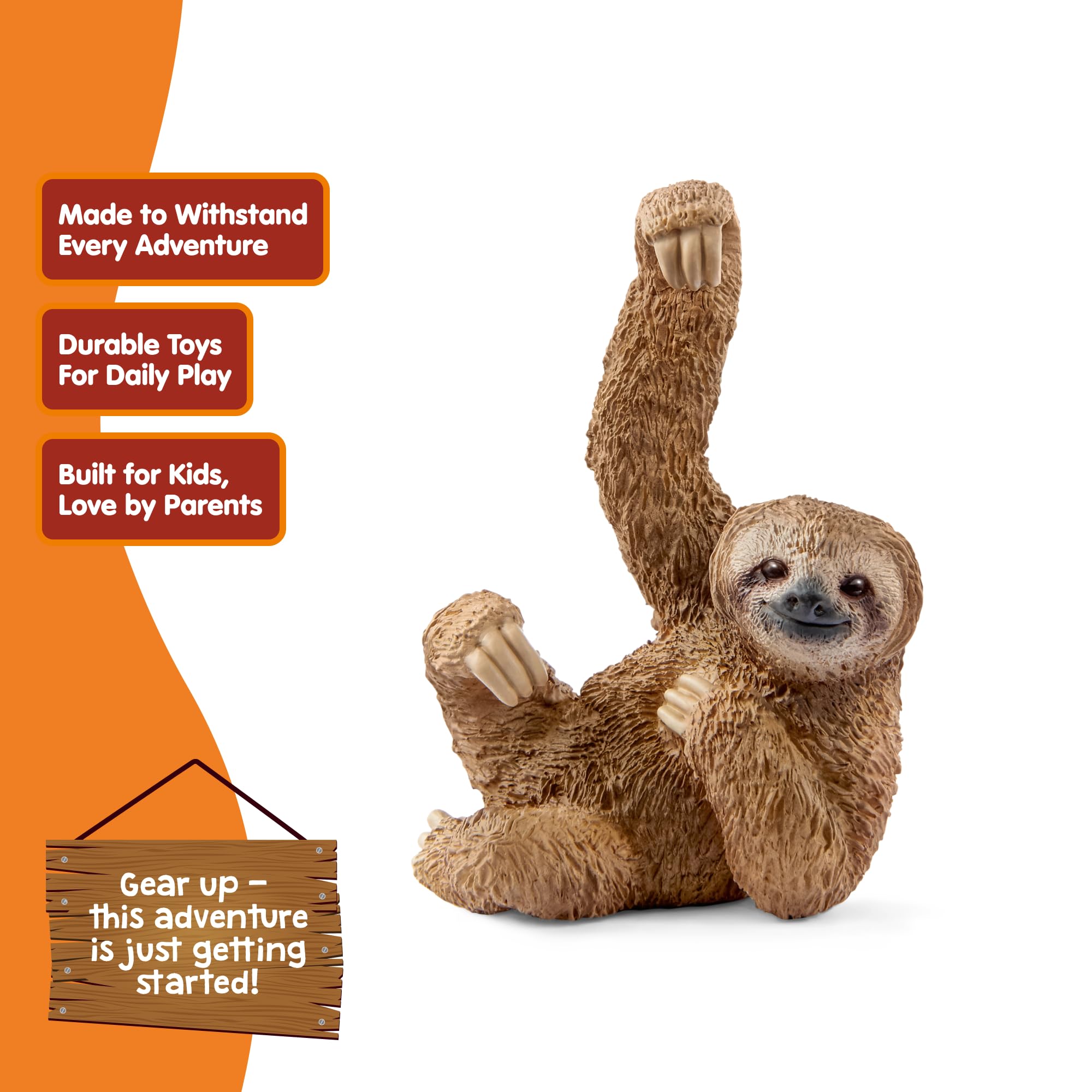 Schleich 14793 Wild Life Sloth Figurine - Realistic PVC Animal Model for Imaginative Play 9