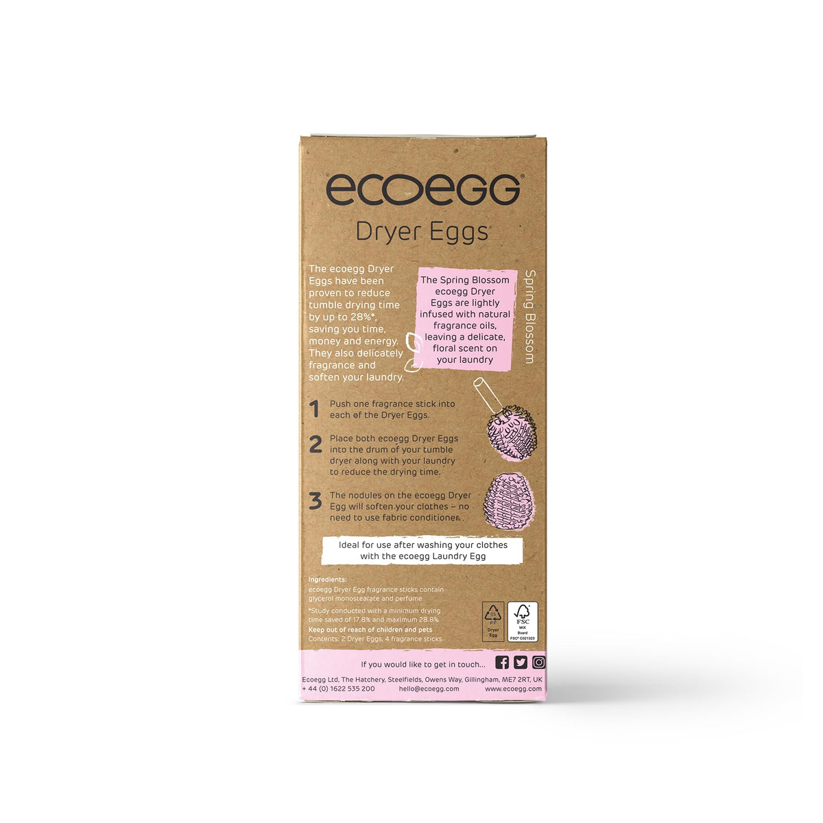 Ecoegg Dryer Eggs - Tumble Dryer Balls, Spring Blossom, 2 Count (Pack of 4)