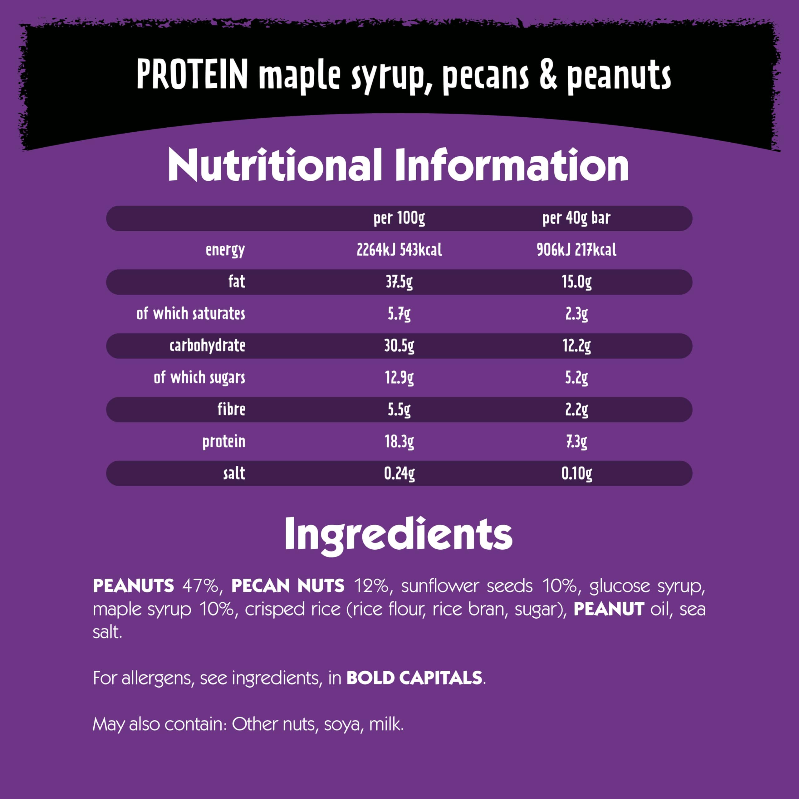 Eat Natural Protein Ahornsirup, Pekannüsse &amp; Erdnüsse Frucht- &amp; Nussriegel (3 x 40 g) 3