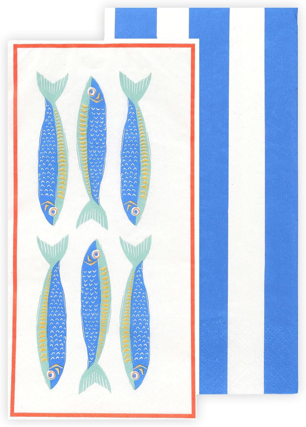 Talking Tables Premium Fish Themed Napkins - 16 Pack, 40cm x 40cm | FSC Recycled Paper