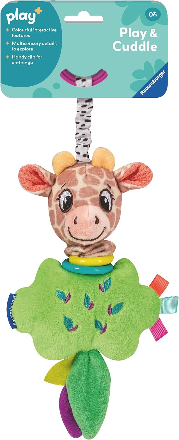 Ravensburger Play+ Cuddle & Play Giraffe - Plush Baby Toy for 0+ Months