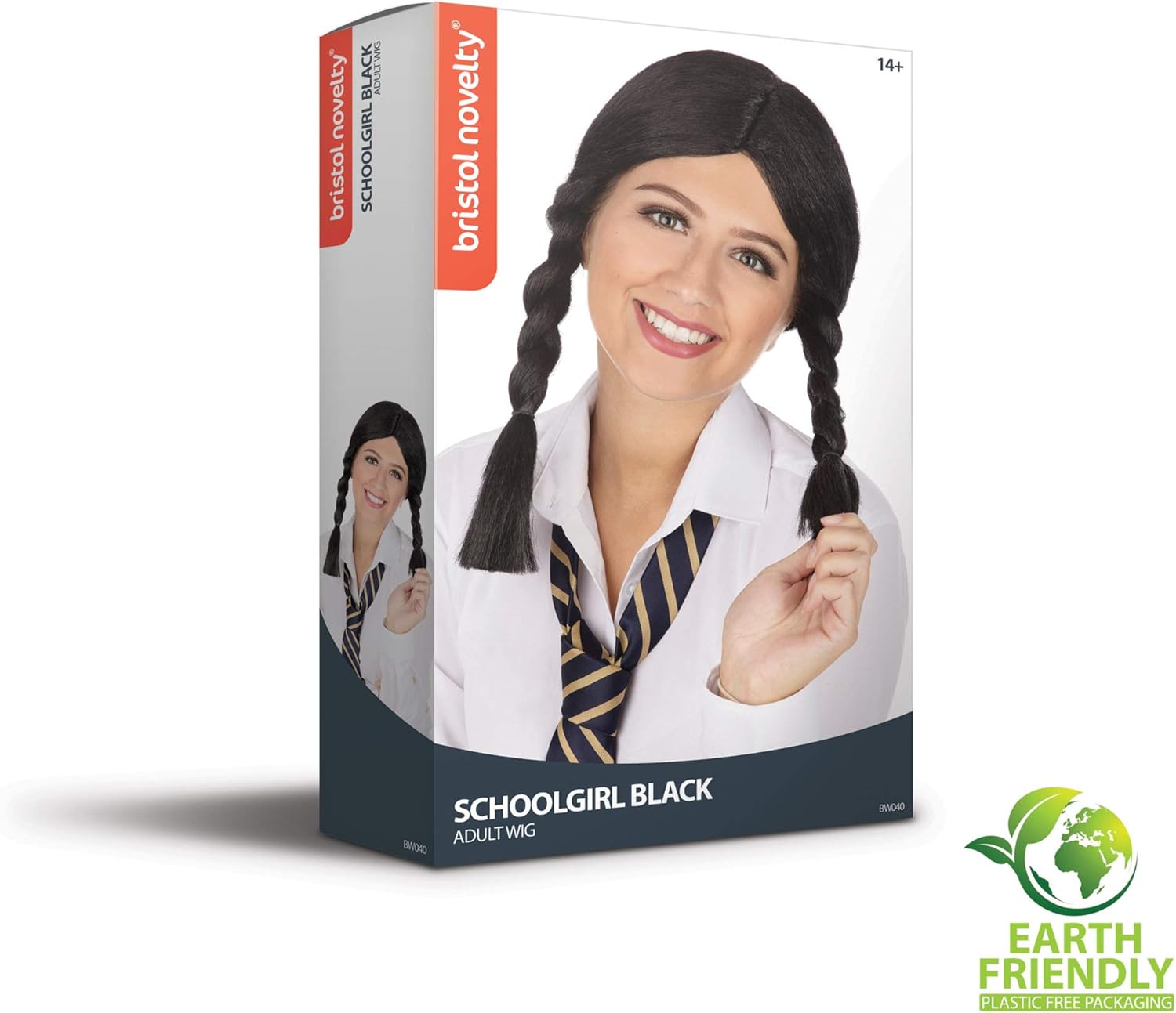 Bristol Novelty Schoolgirl Black Wig, One Size (Model BW040)