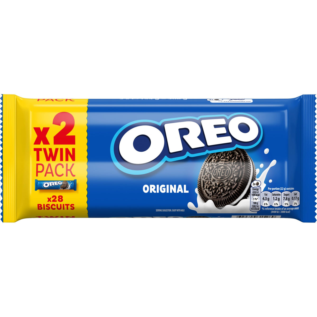 OREO Original Sandwich Biscuits - 2 x 154 g Twin Pack