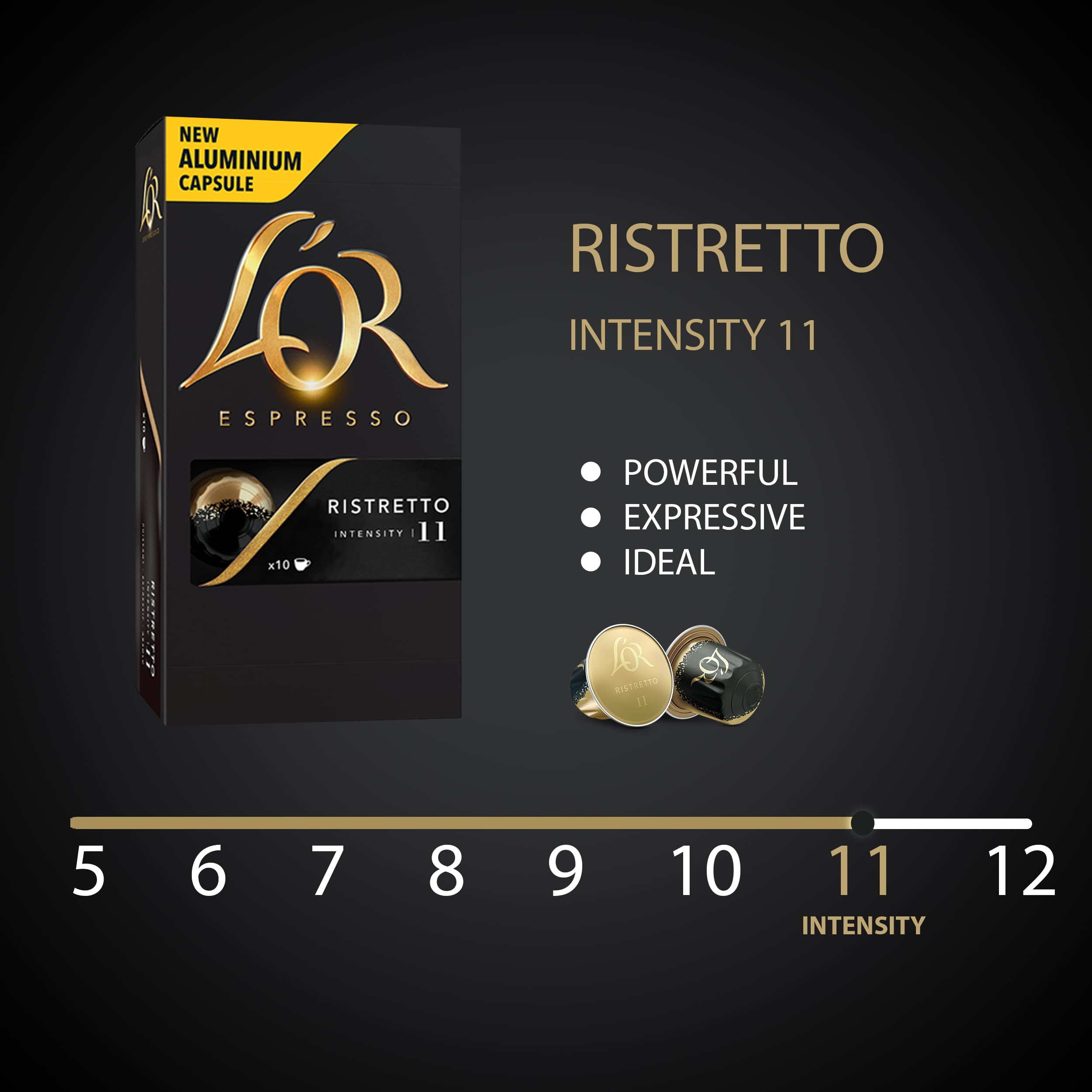 L'OR Espresso Ristretto Coffee Pods x10 Intensity 11 - Aluminum Capsules for Nespresso Machines 3