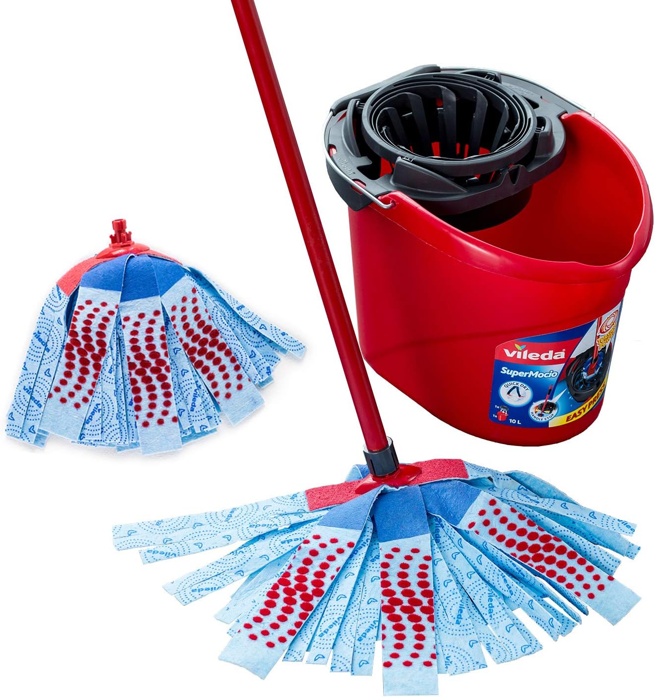 Vileda SuperMocio 3 Action XL Mop & Bucket Set with Torsion Wringer and Extra Refill