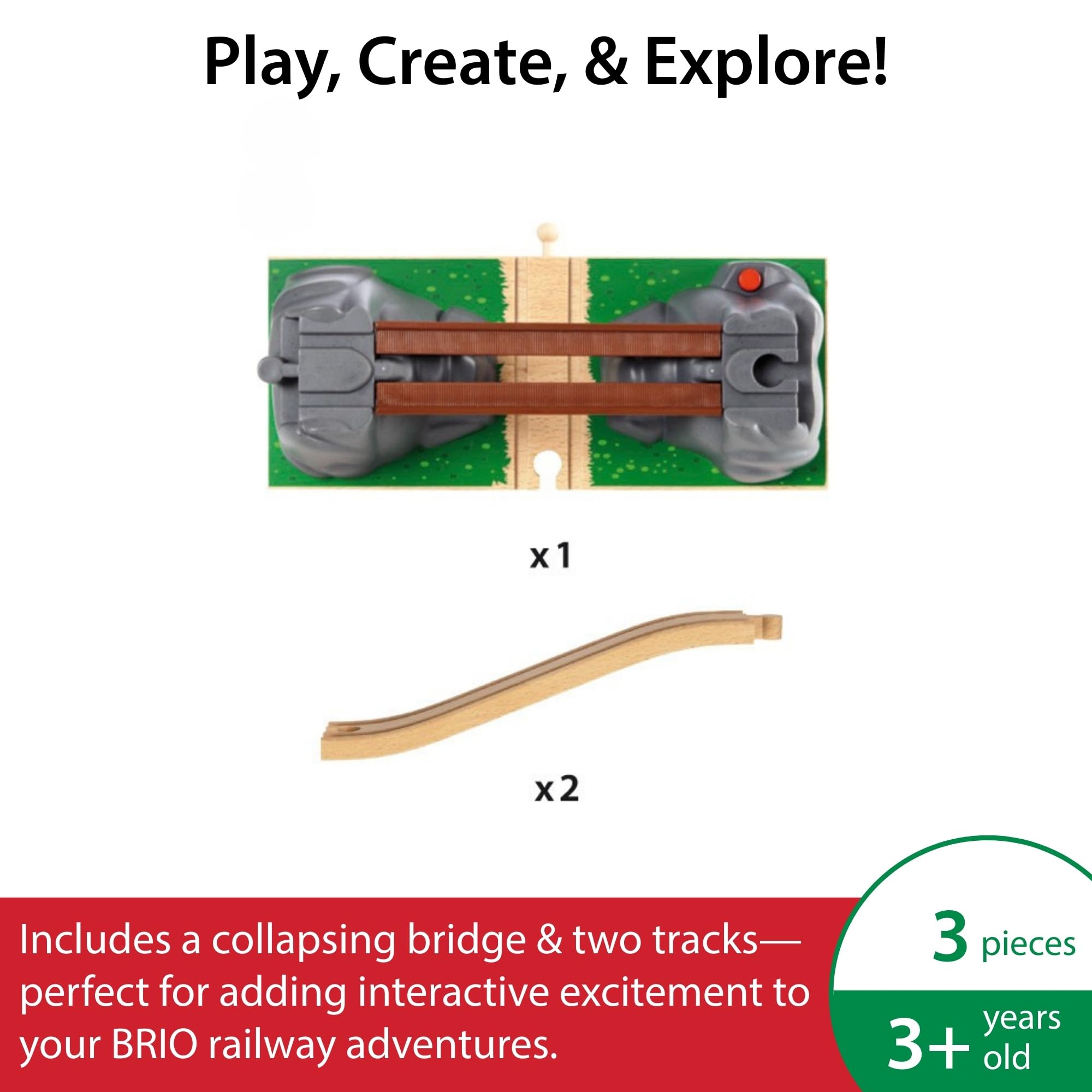 BRIO Collapsing Train Bridge for Kids - Compatible with BRIO Railway Sets 6