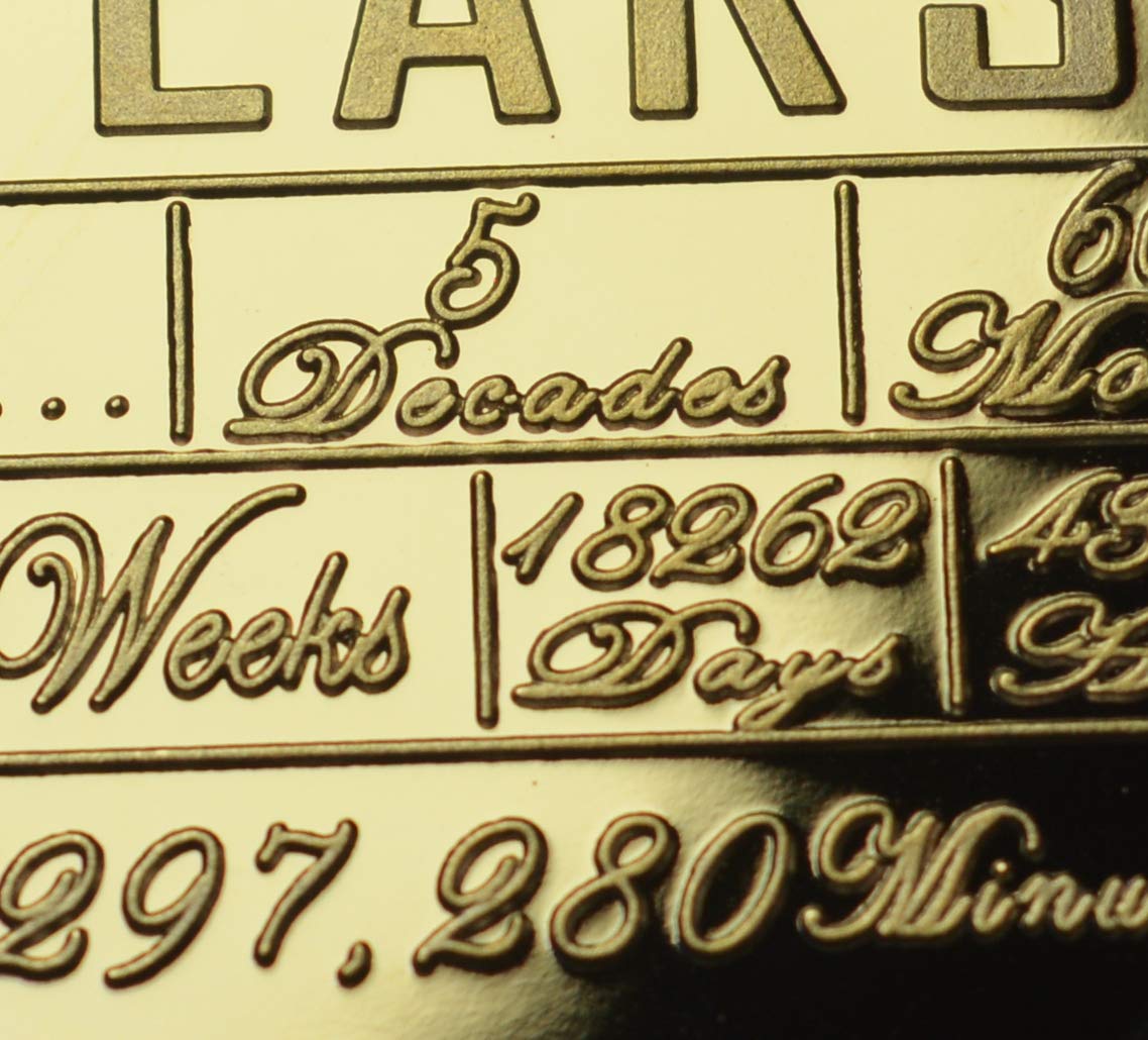 The Commemorative Coin Company 50th Wedding Anniversary Golden Commemorative Coin - 24ct Gold Proof Finish