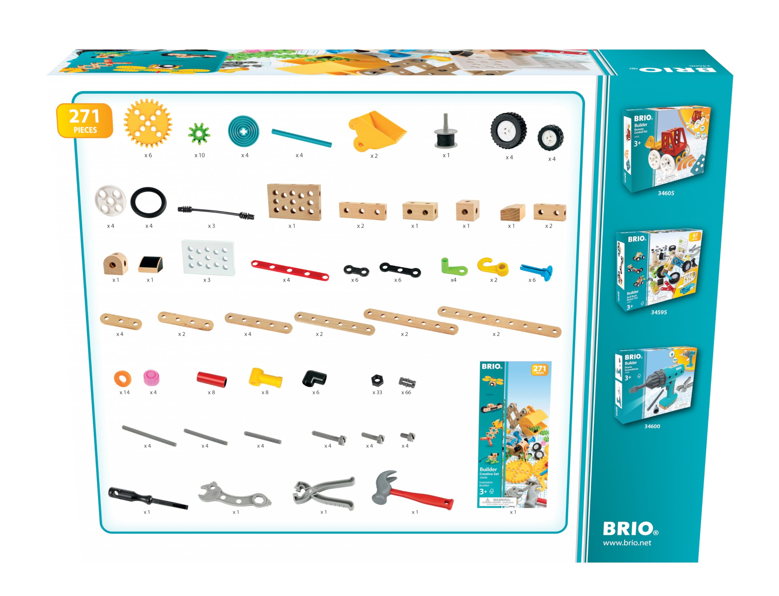 BRIO Builder Creative Construction Set - 271 Pieces, STEM Building Toy for Ages 3+ 7