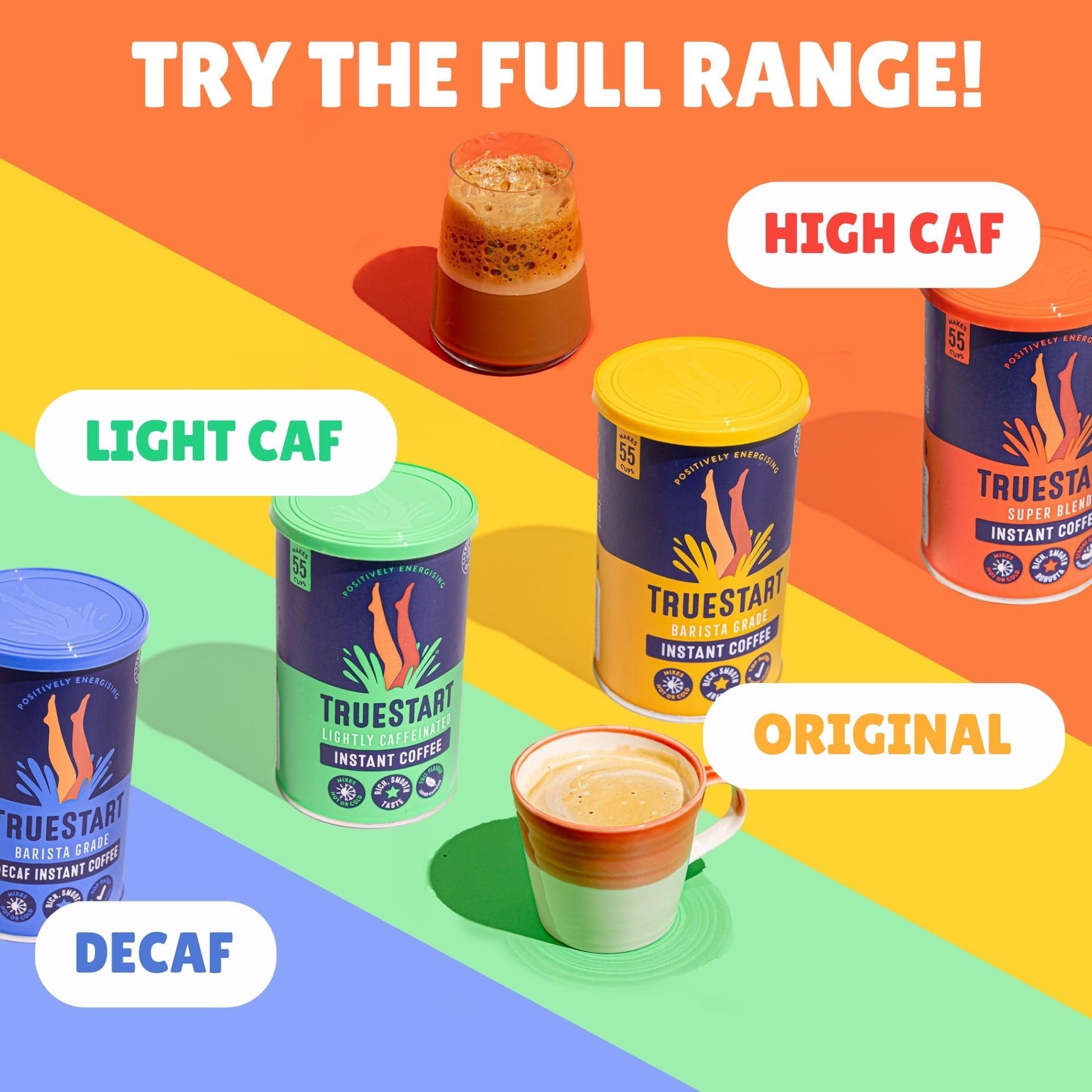 TRUESTART Lightly Caffeinated Instant Coffee - 50:50 Arabica Blend | 2 x 100g Tins 8