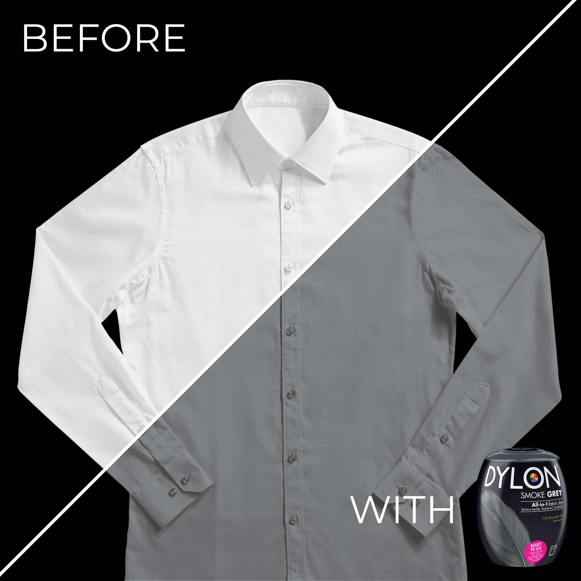 Dylon Washing Machine Fabric Dye Pod - Smoke Grey, 350g 7