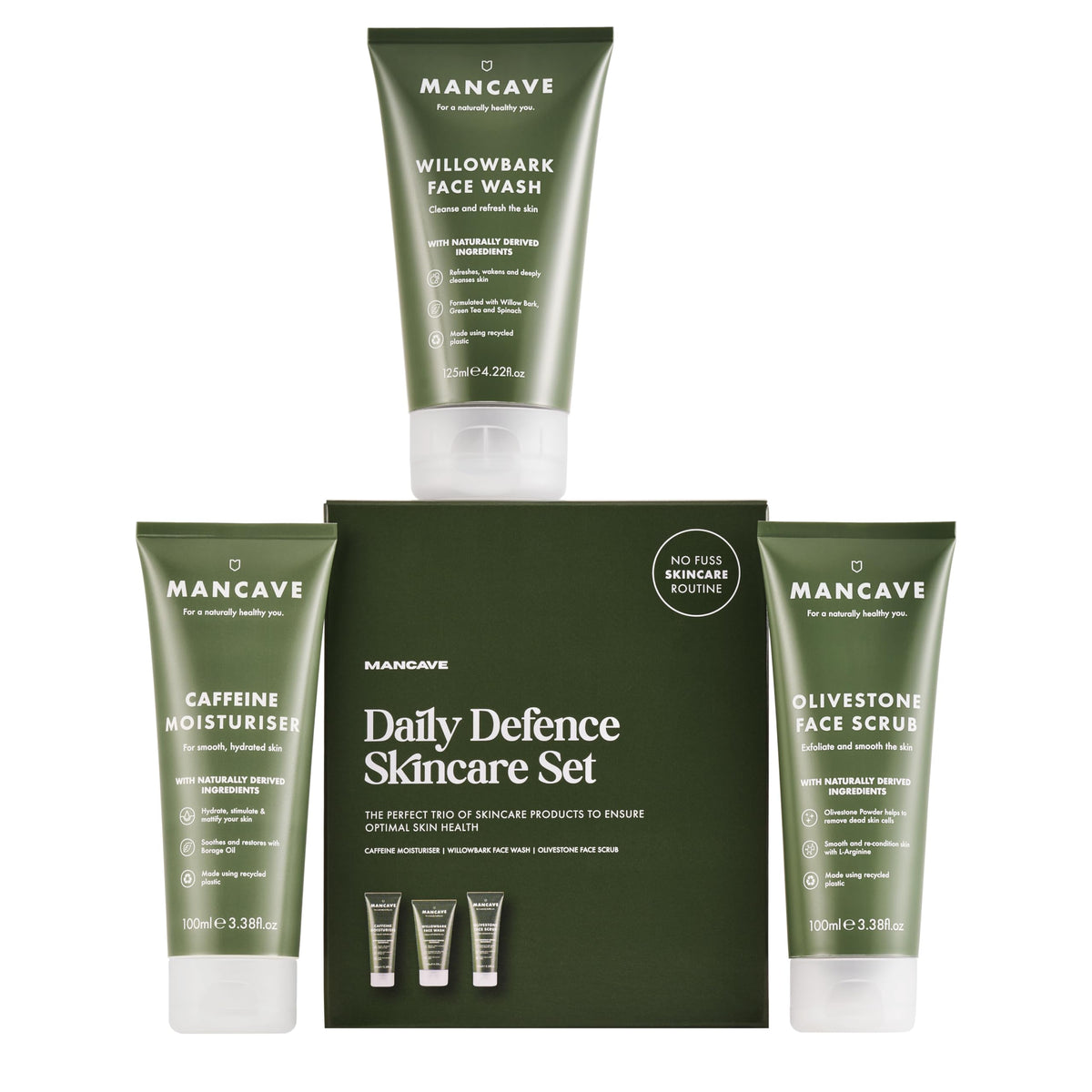 ManCave Originals Skincare Gift Set - 3 Step Routine for Men