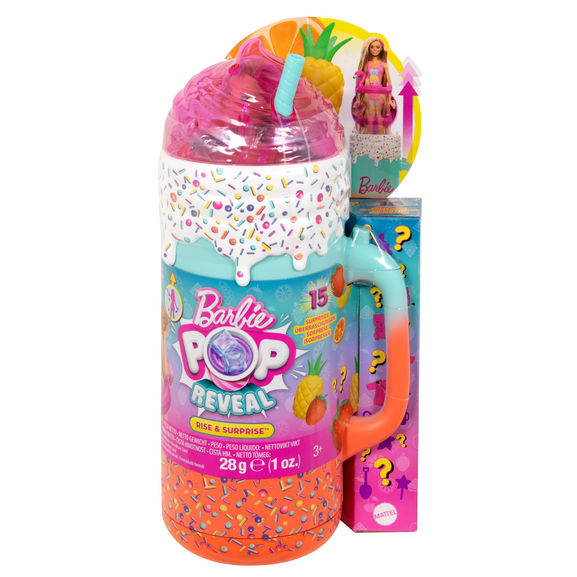 Barbie Pop Reveal Doll & Accessories - Rise & Surprise Fruit Series Playset for Kids 3+ 3