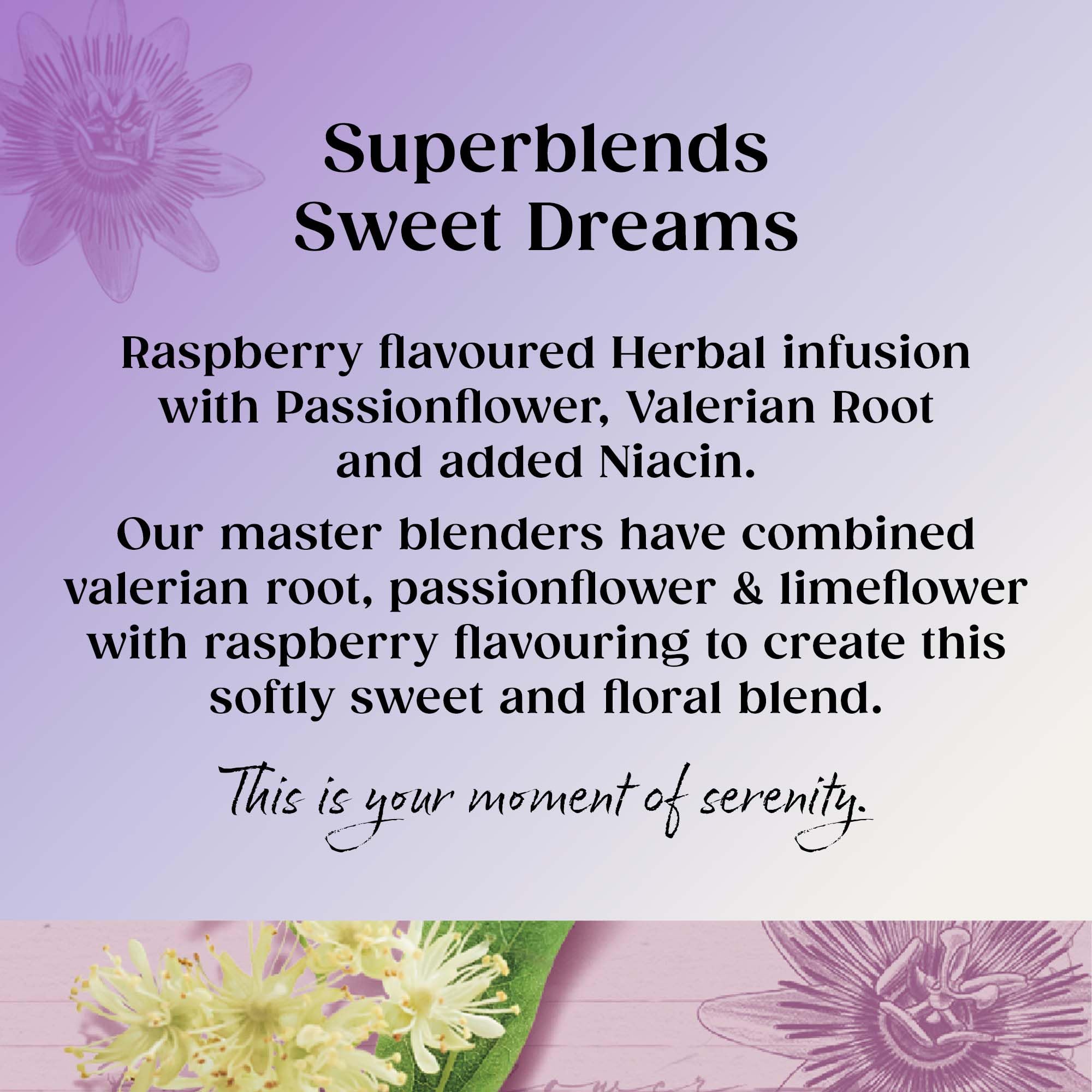 Twinings Superblends Sweet Dreams Herbal Tea - Raspberry, Passionflower & Valerian Root, 20 Biodegradable Tea Bags 4