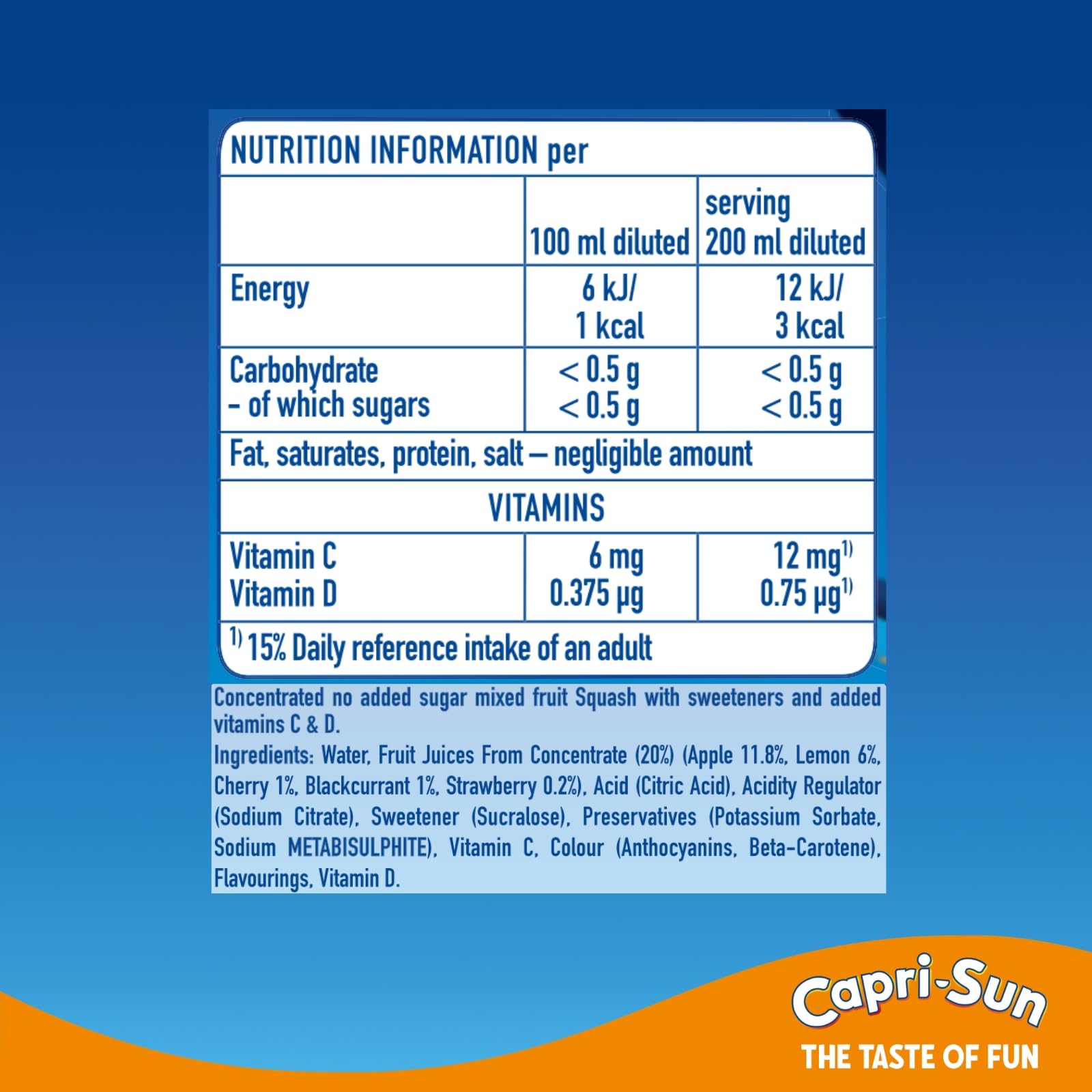 Capri-Sun Monster Alarm Squash (1 Litre) - No Added Sugar, Double Strength 7