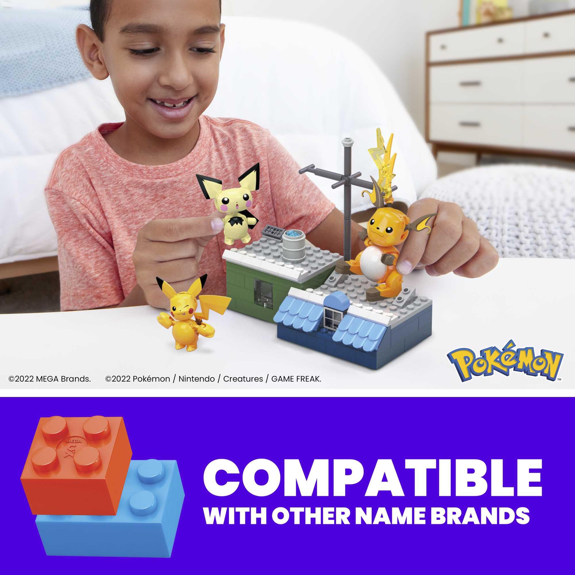 MEGA Pokémon Pikachu Evolution Building Set - 160-Piece Action Figure Playset for Kids 6+ 8