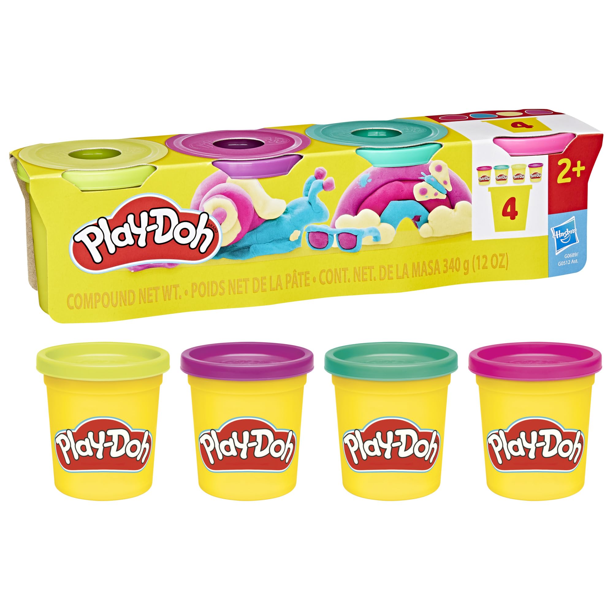 Play-Doh 4 Pack - 85g Vibrant Colours for Kids Ages 2+