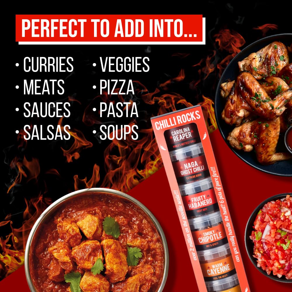 SPICE "N" TICE - Ultimate Hot Chilli Pepper Gift Set - 100% Pure Premium Chilli 6-Pack 10