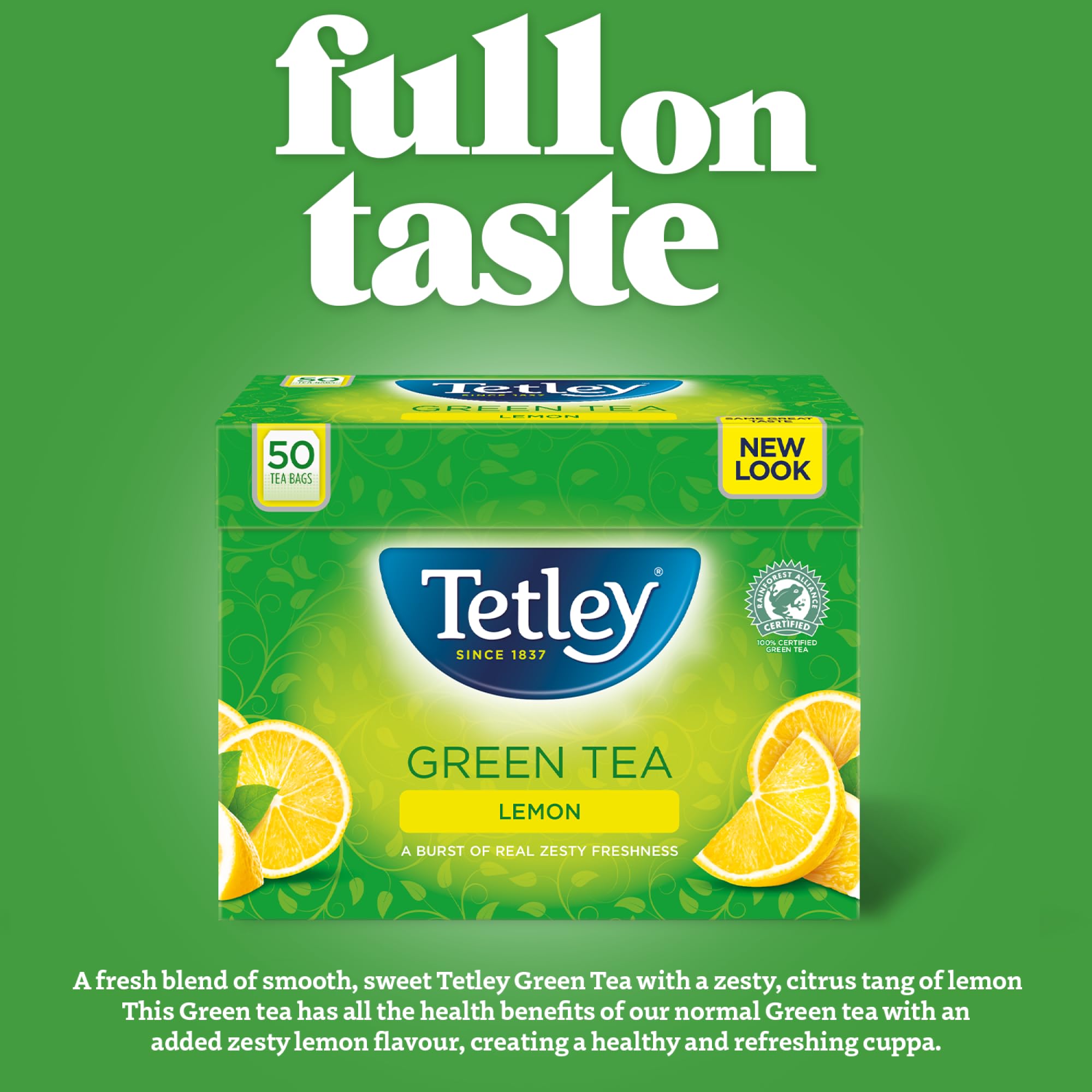 Tetley Lemon Green Tea Bags - Rainforest Alliance Certified - 100% Plant-Based - 300 Tea Bags (6x50) 5