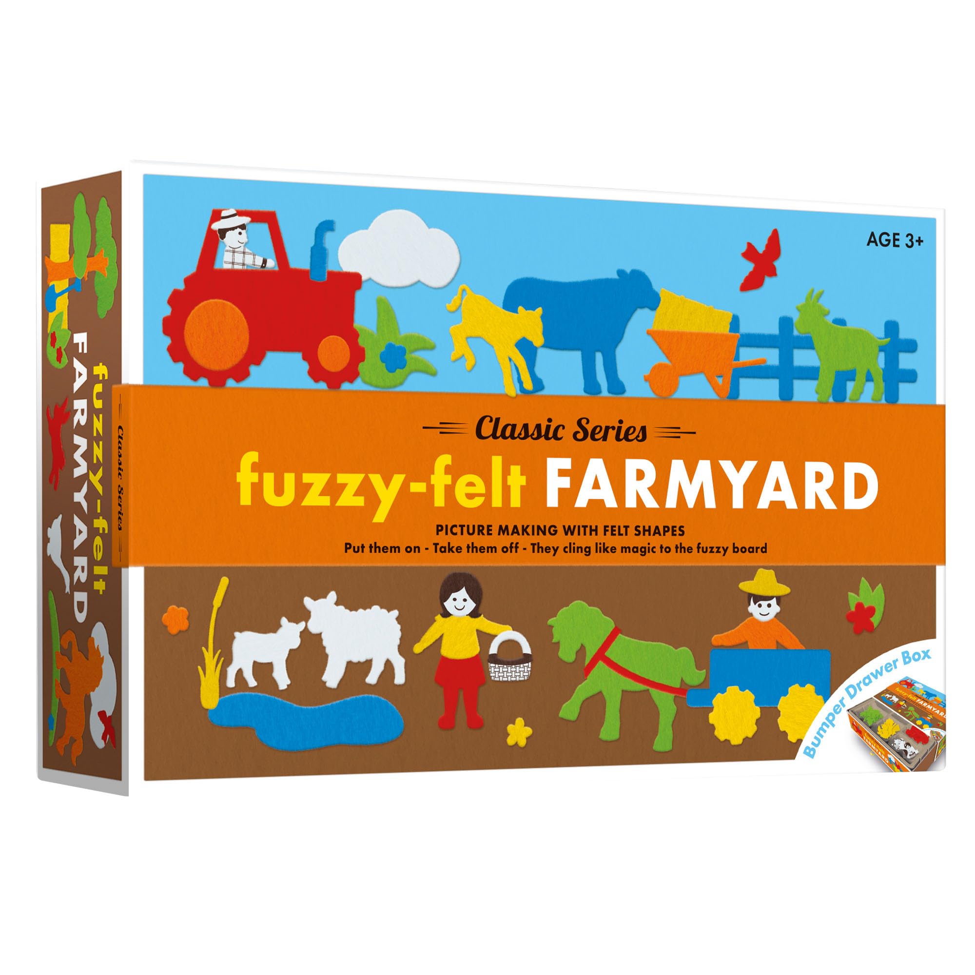Fuzzy Felt Farmyard Drawer Set - 350+ Assorted Shapes | Multicolour Felt Craft Kit