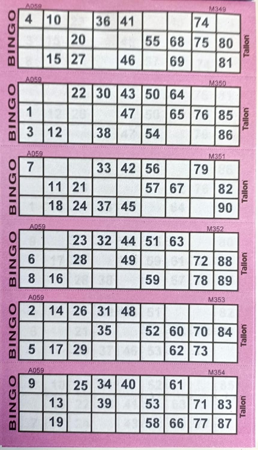 1ABOVE Bingo Tickets Stationery Multi Fun Books Pages Jumbo 5