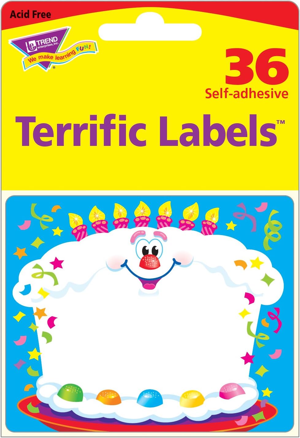 36 Happy Birthday Name Tag Stickers - Self-Adhesive Labels for Parties, School, and Events