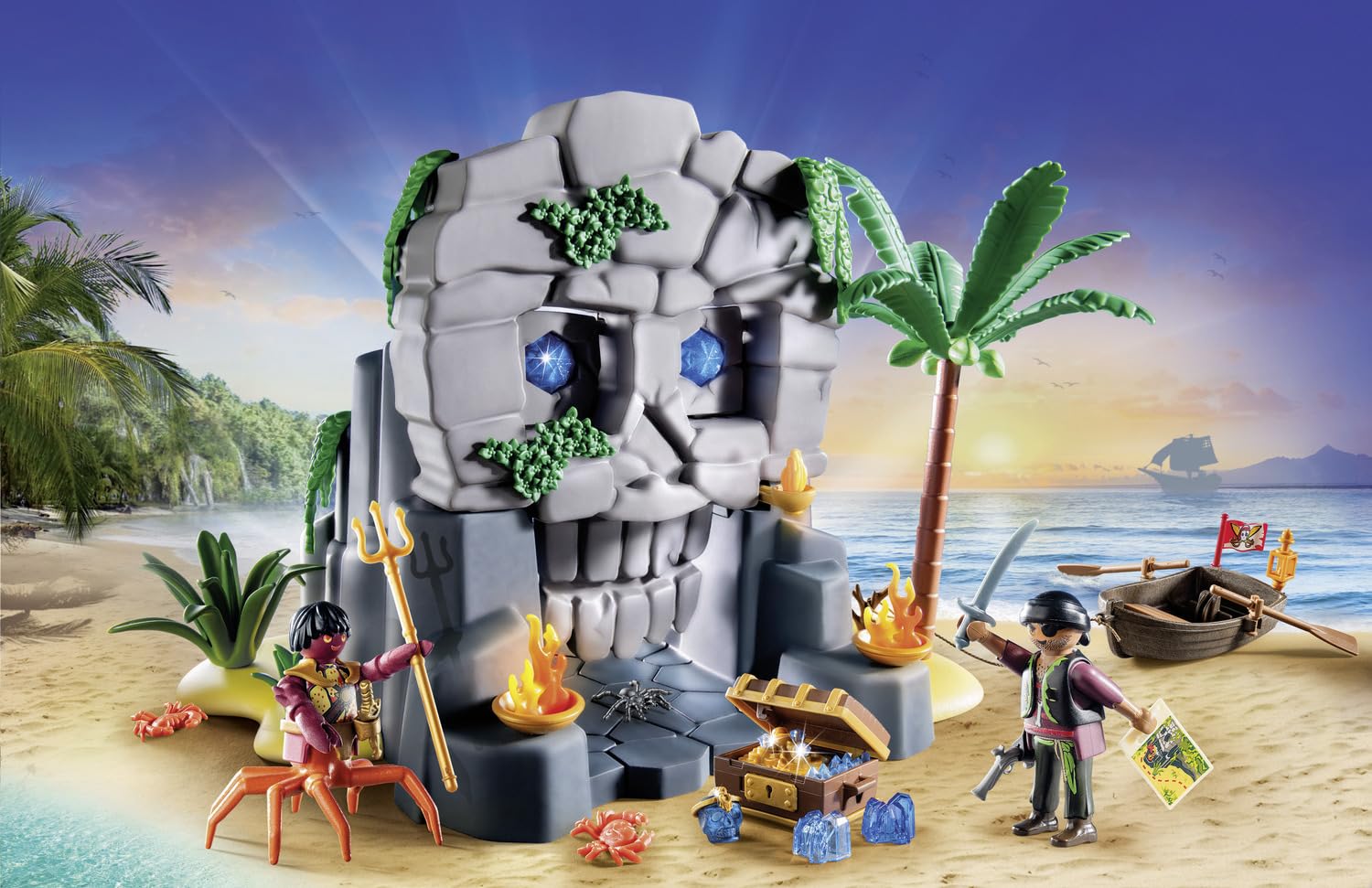 Playmobil 71531 Pirates: Skull Island Playset with Pirate and Crab Man Figures