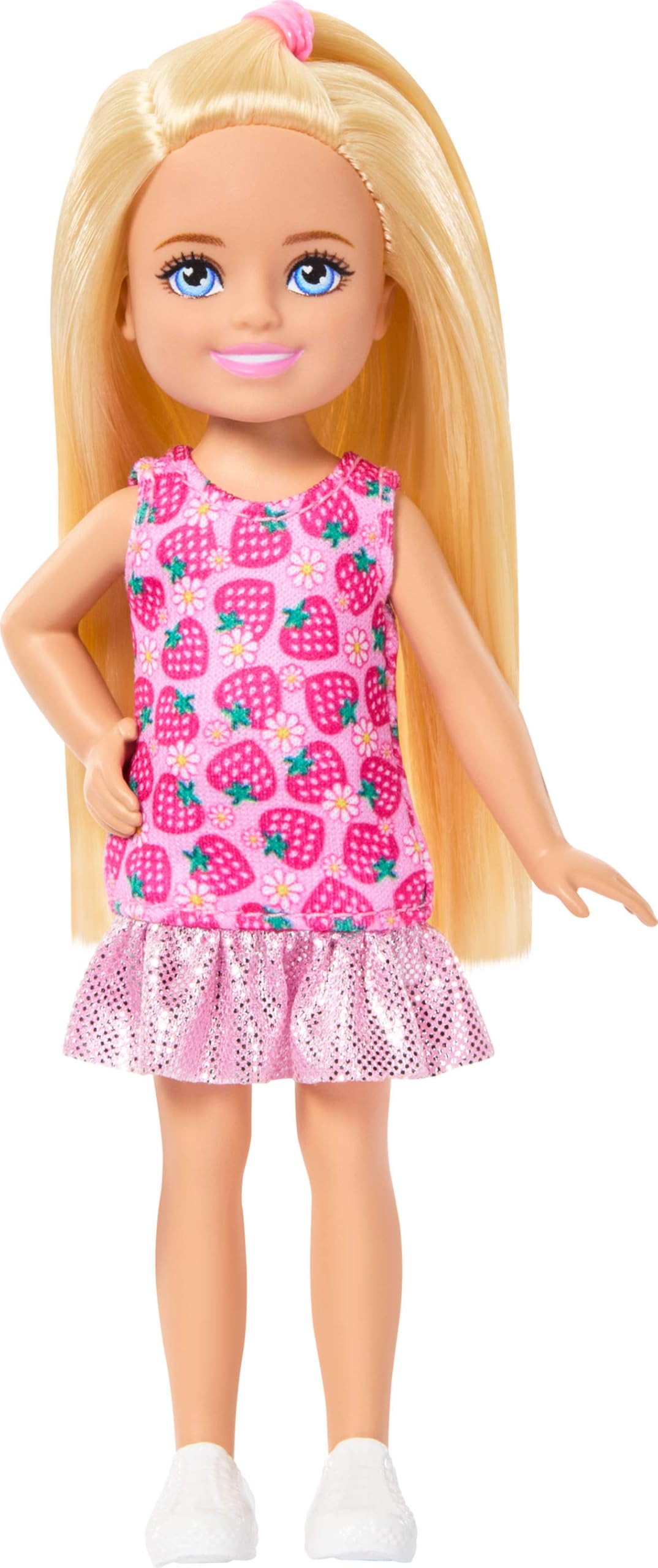 Barbie Club Chelsea Doll - 6-Inch with Blonde Hair, Strawberry Dress & Shoes | Model JJB33