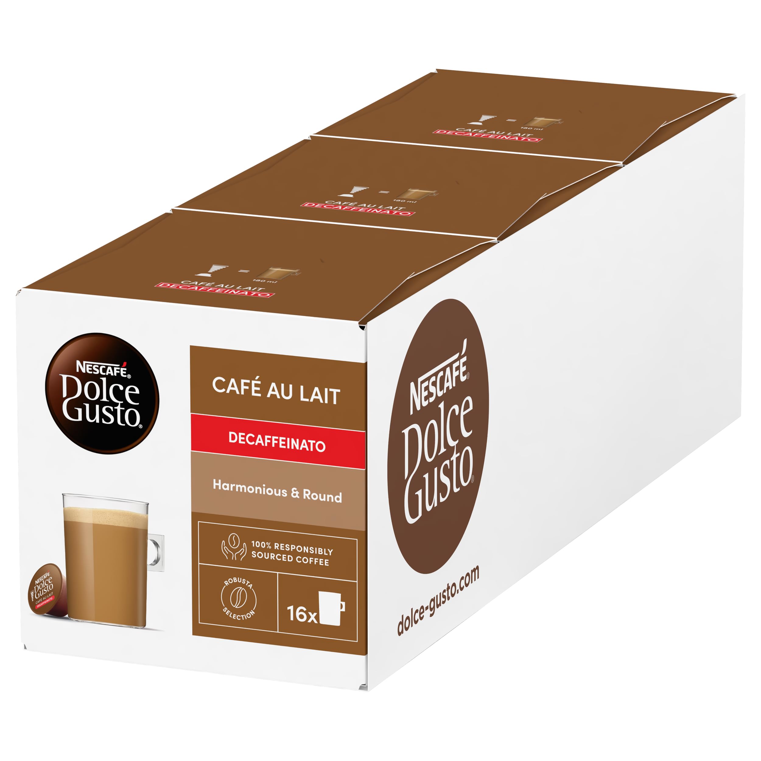 Nescafé Dolce Gusto Café Au Lait Decaf Coffee Pods - 48 Servings (Pack of 3) 1